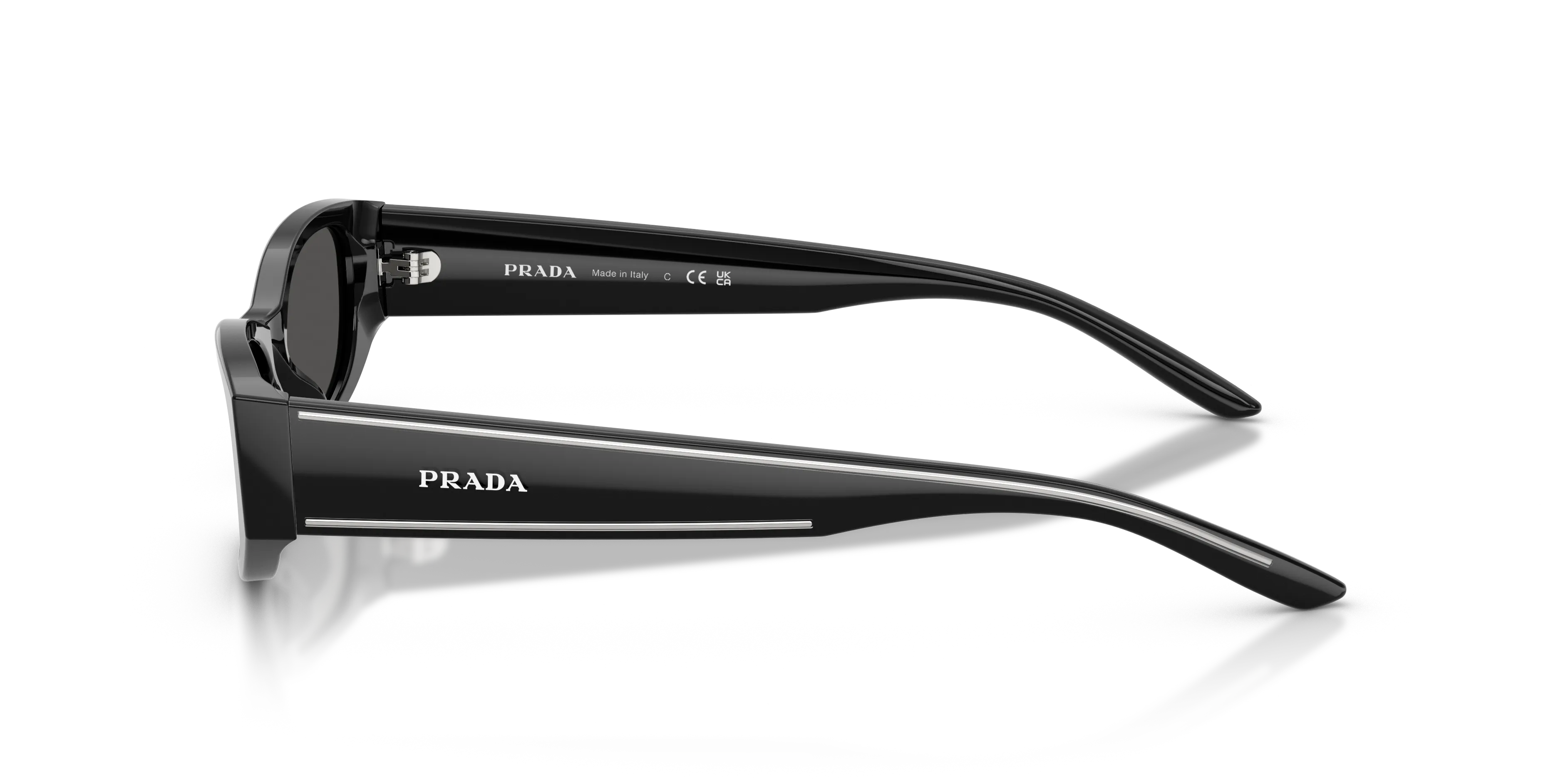 Prada PR D22S 16K08Z Occhiali da sole Acetato Nero Grigio Squadrata Normale - immagine 4