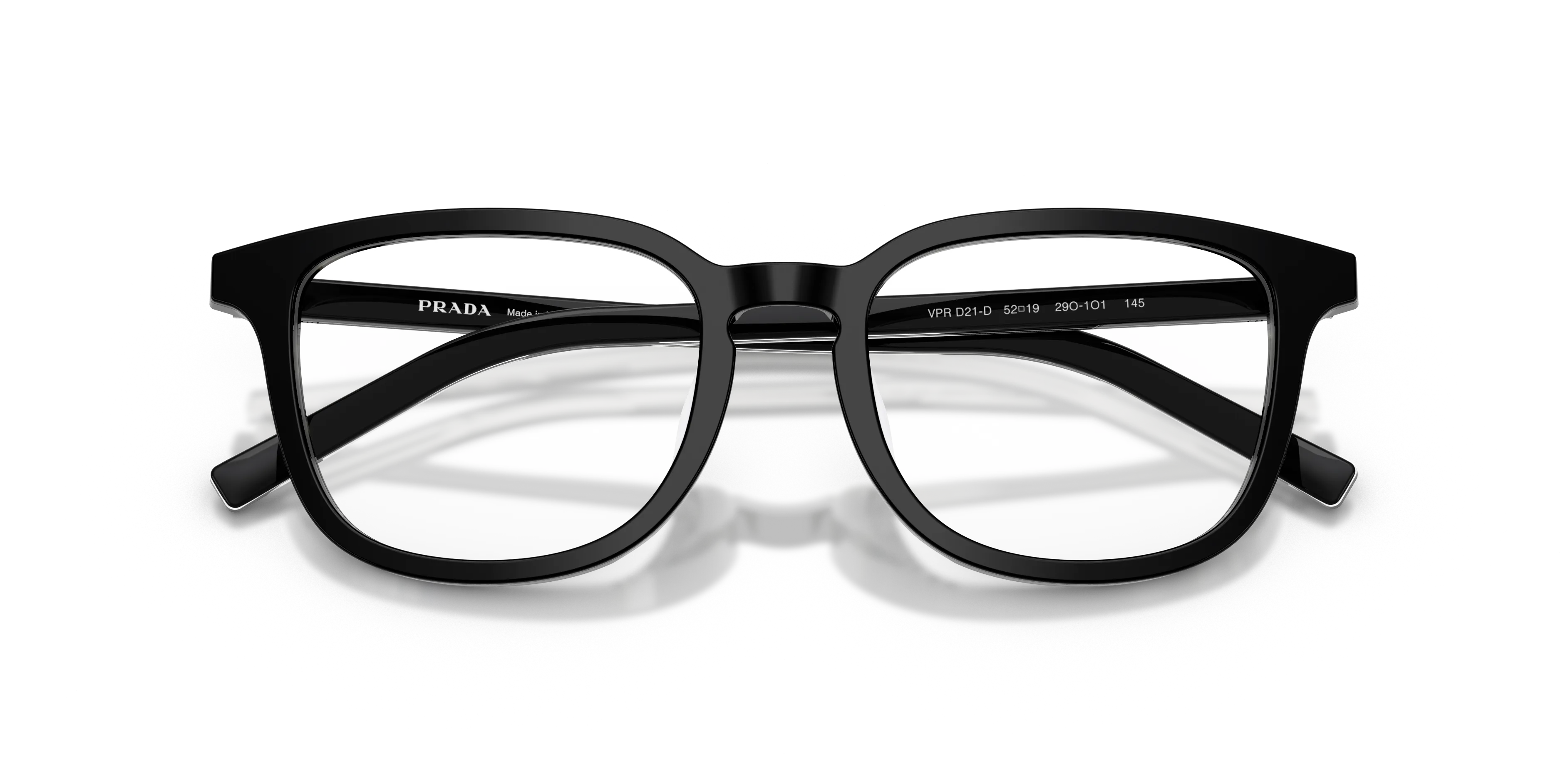 Prada PR D21VD 29O1O1 Montature da vista Acetato Nero Trasparente Pillow Normale - immagine 2