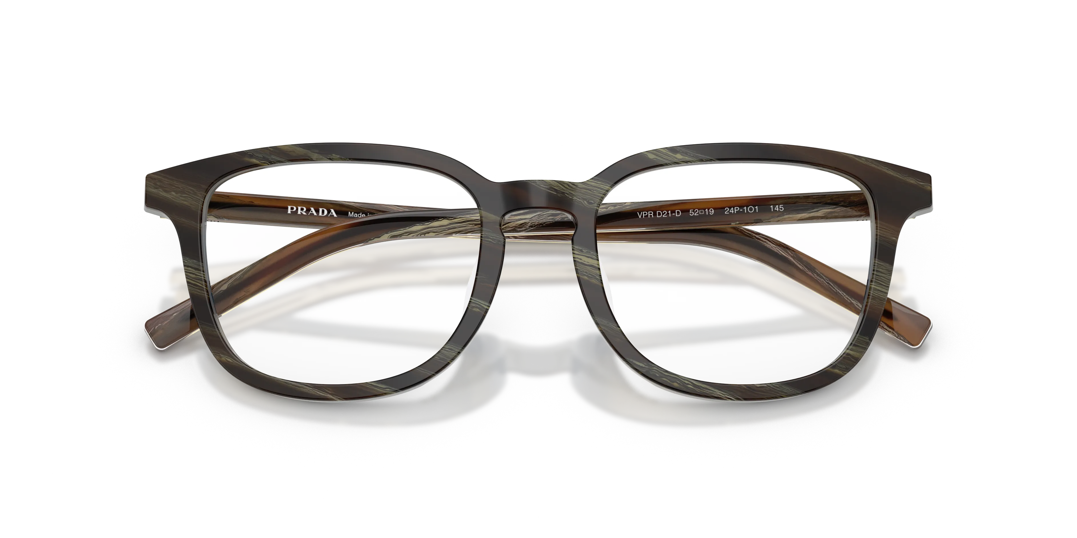 Prada PR D21VD 24P1O1 Montature da vista Acetato Marrone Trasparente Pillow Normale - immagine 2