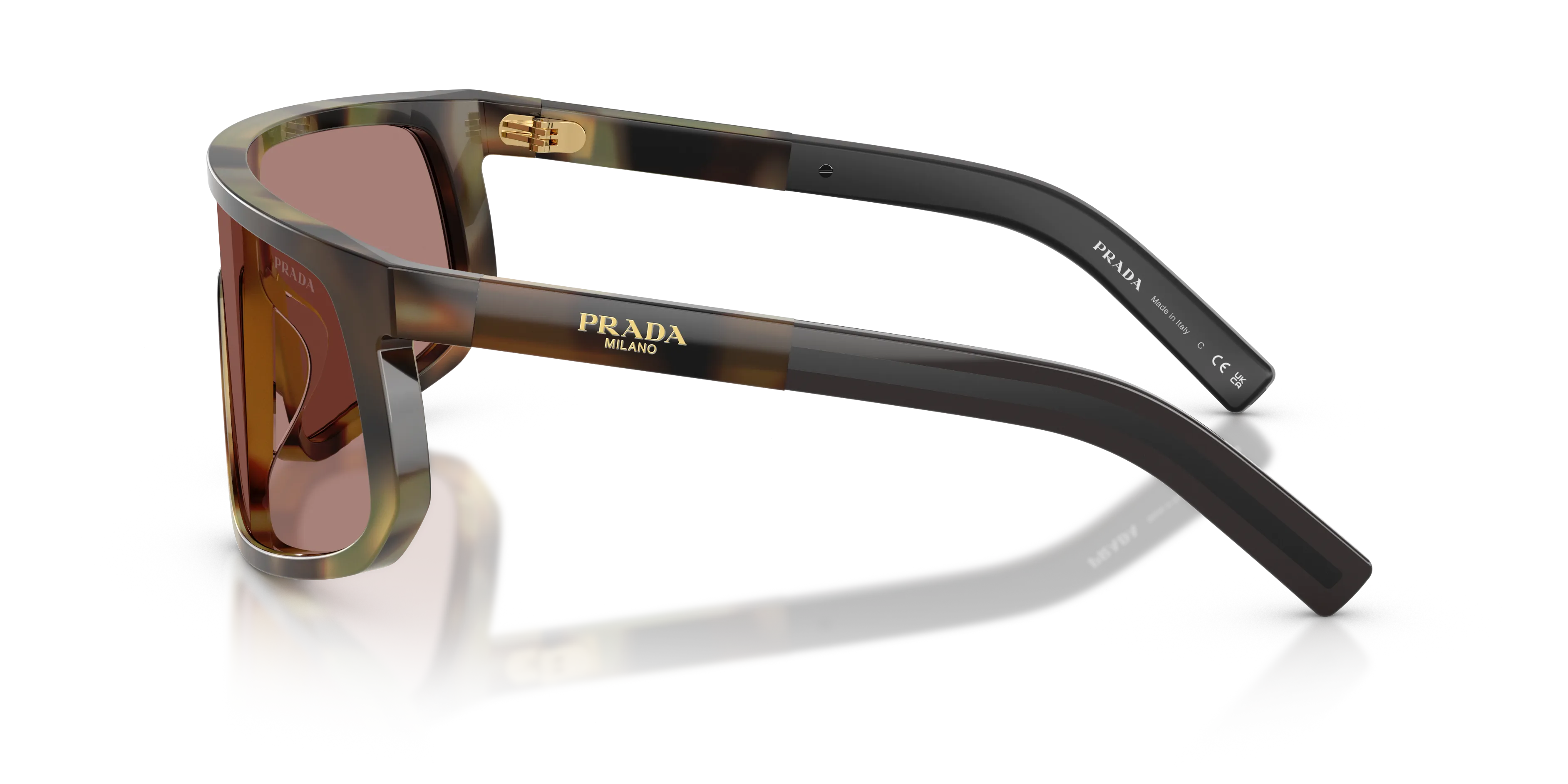 Prada PR D21SU 22P60B Occhiali da sole Acetato Grigio Marrone Squadrata Normale - immagine 4