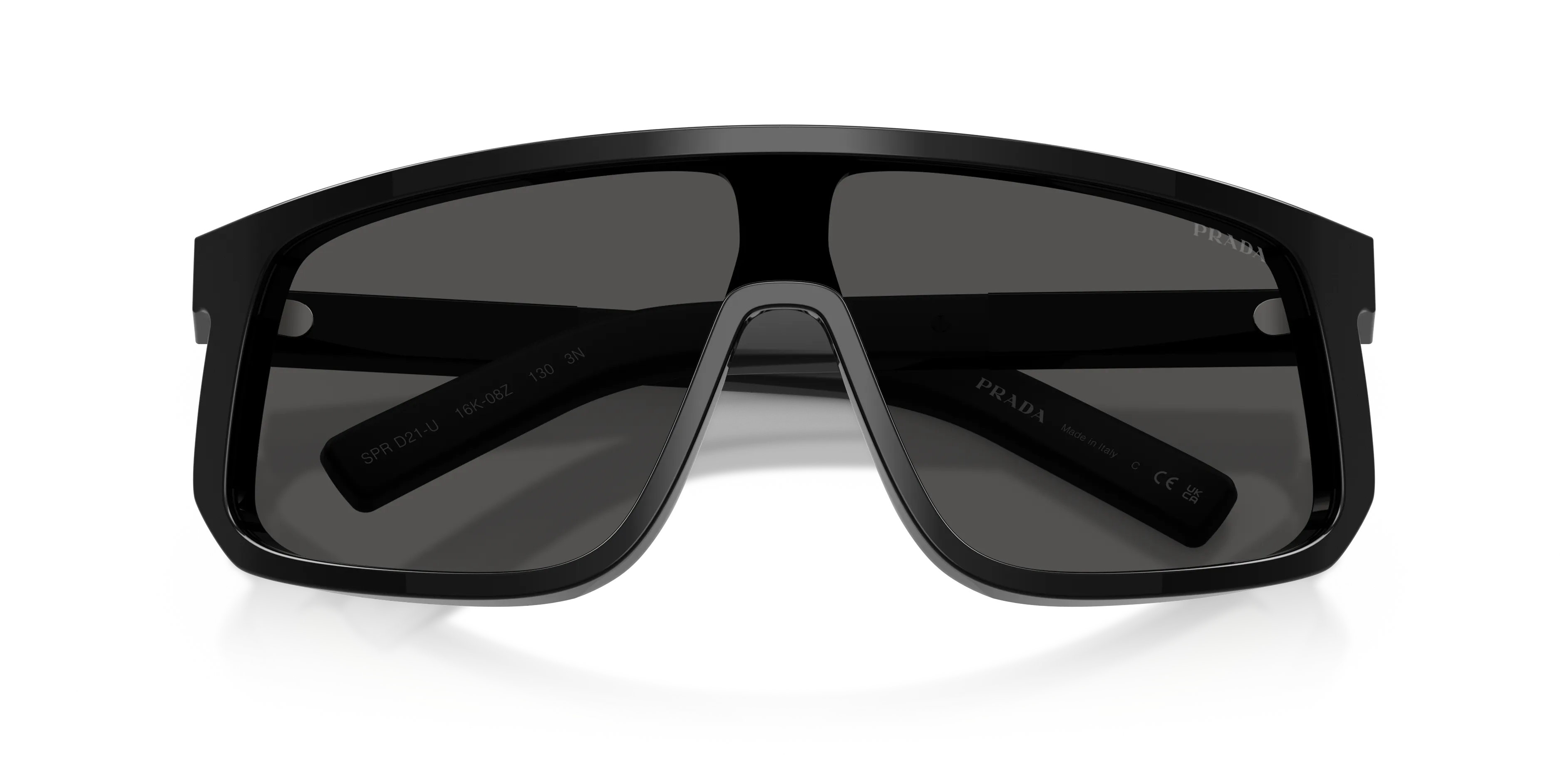 Prada PR D21SU 16K08Z Occhiali da sole Acetato Nero Grigio Squadrata Normale - immagine 2