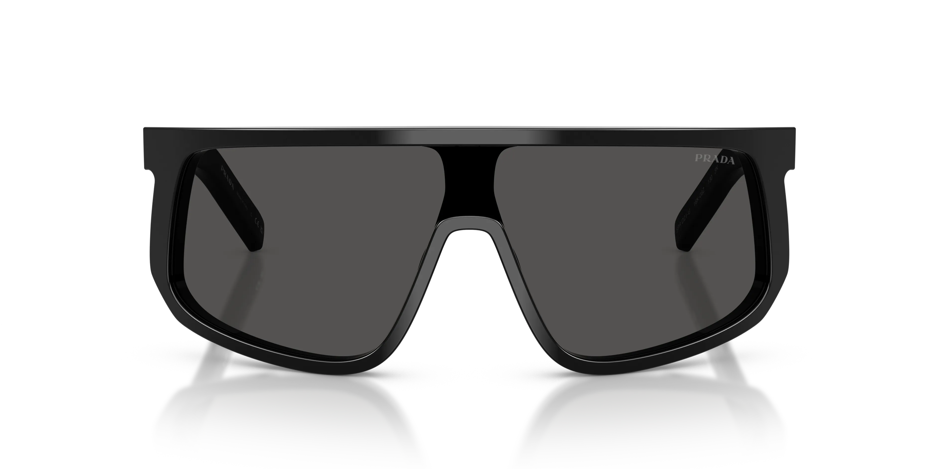 Prada PR D21SU 16K08Z Occhiali da sole Acetato Nero Grigio Squadrata Normale - immagine 3
