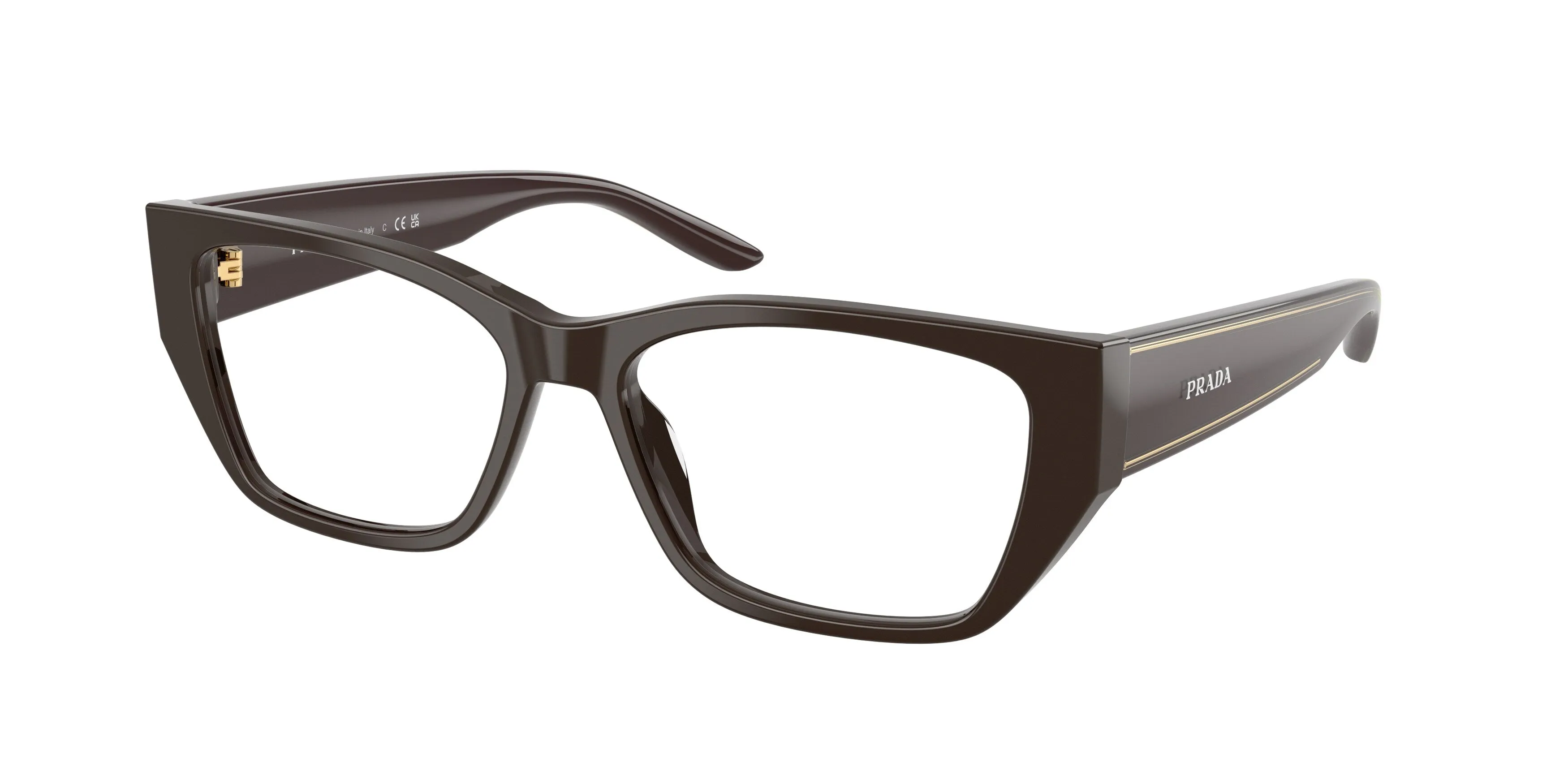 Prada PR D20V 27I1O1 Montature da vista Acetato Marrone Trasparente Squadrata Normale - immagine 1