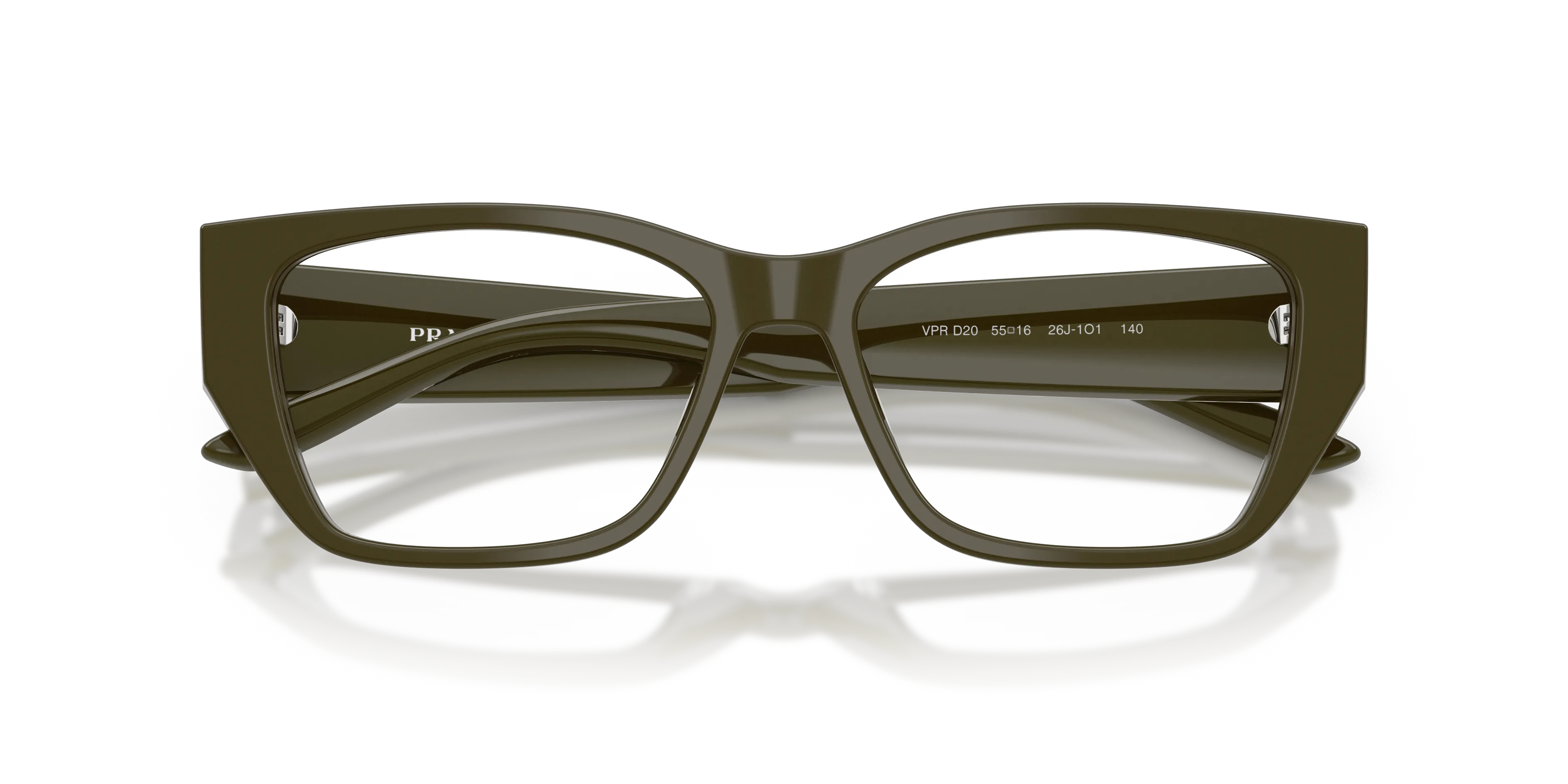 Prada PR D20V 26J1O1 Montature da vista Acetato Verde Trasparente Squadrata Normale - immagine 2