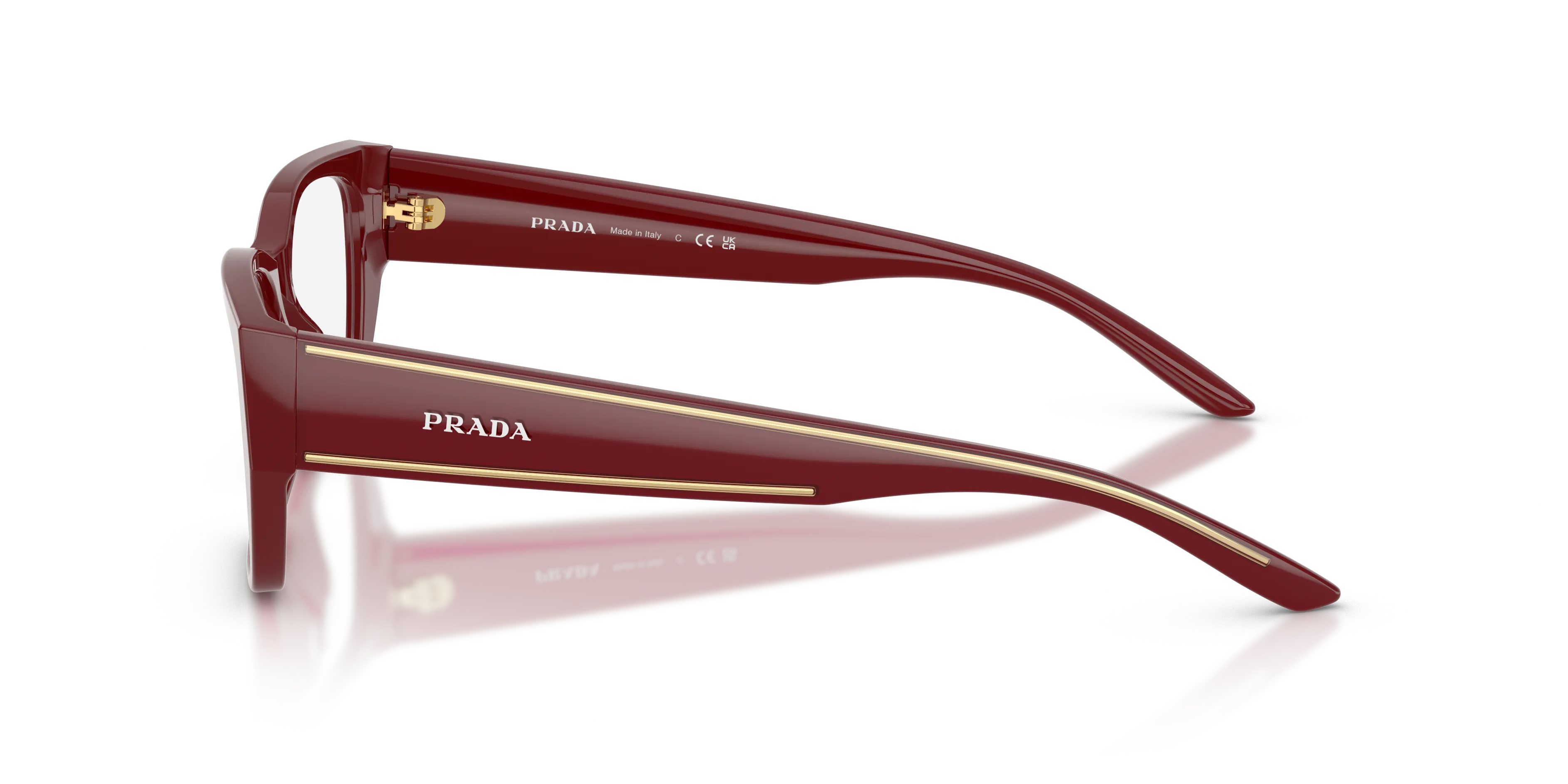 Prada PR D20V 23L1O1 Montature da vista Acetato Marrone Trasparente Squadrata Normale - immagine 4