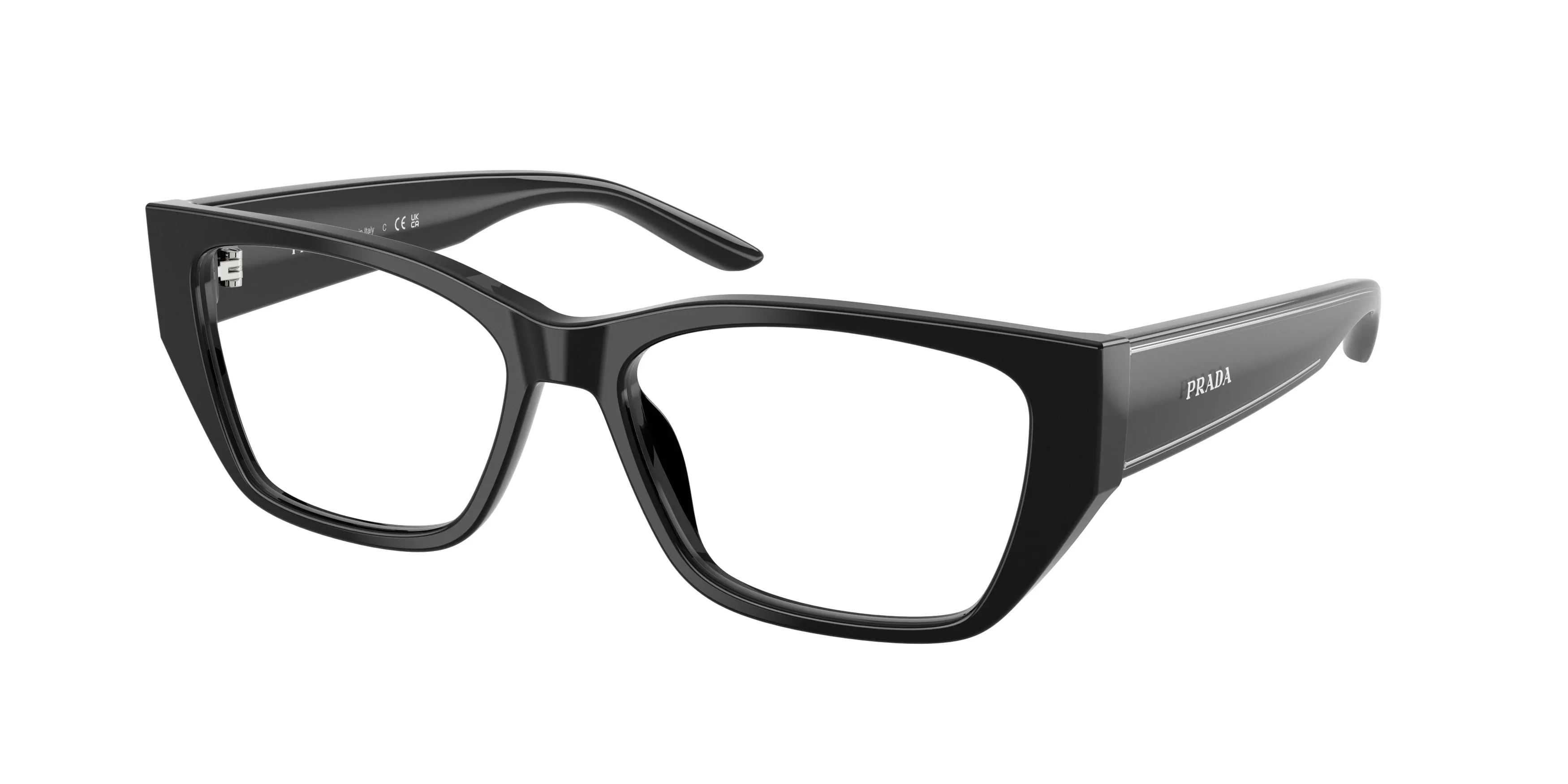 Prada PR D20V 16K1O1 Montature da vista Acetato Nero Trasparente Squadrata Normale - immagine 1