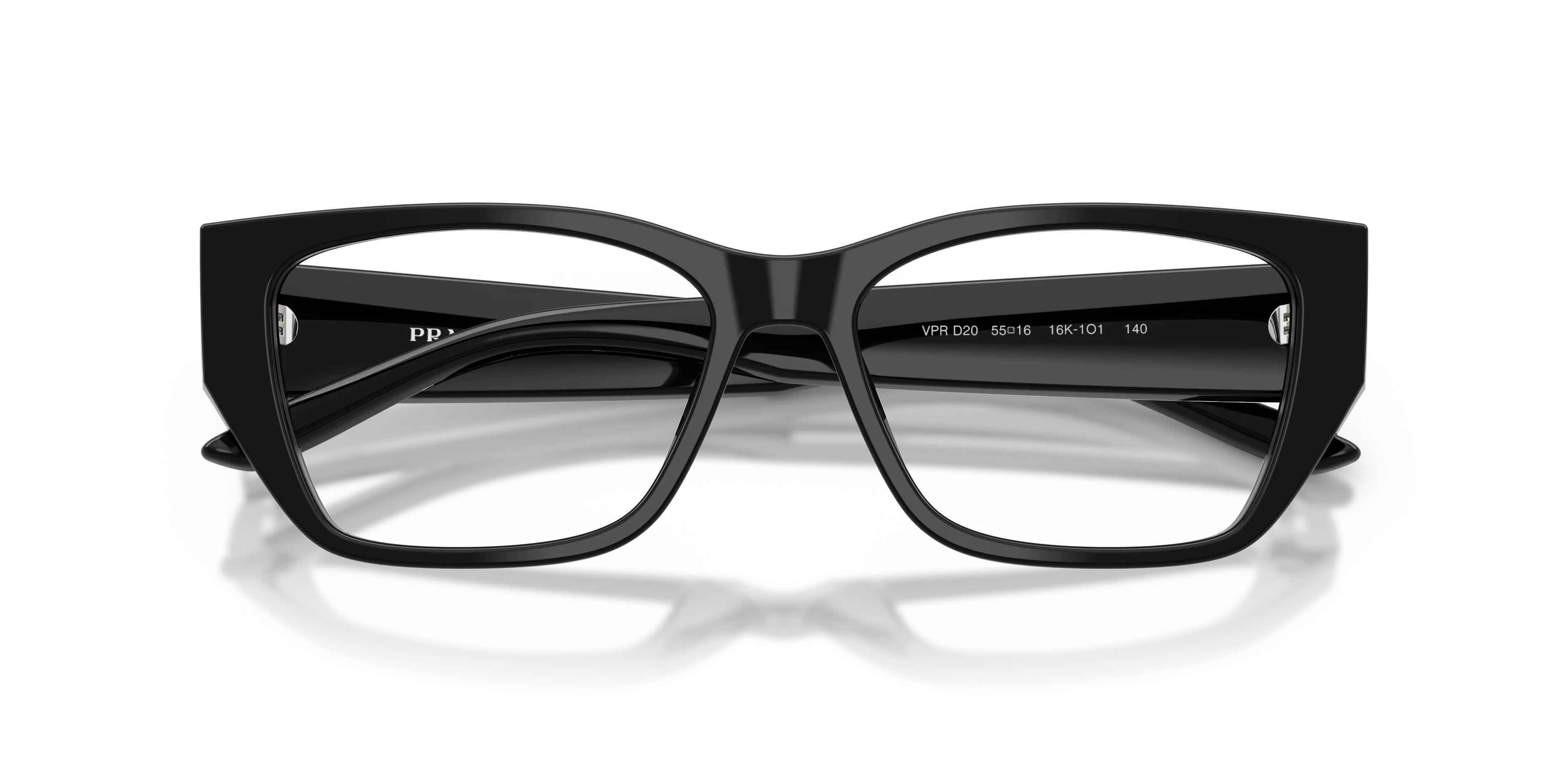 Prada PR D20V 16K1O1 Montature da vista Acetato Nero Trasparente Squadrata Normale - immagine 2