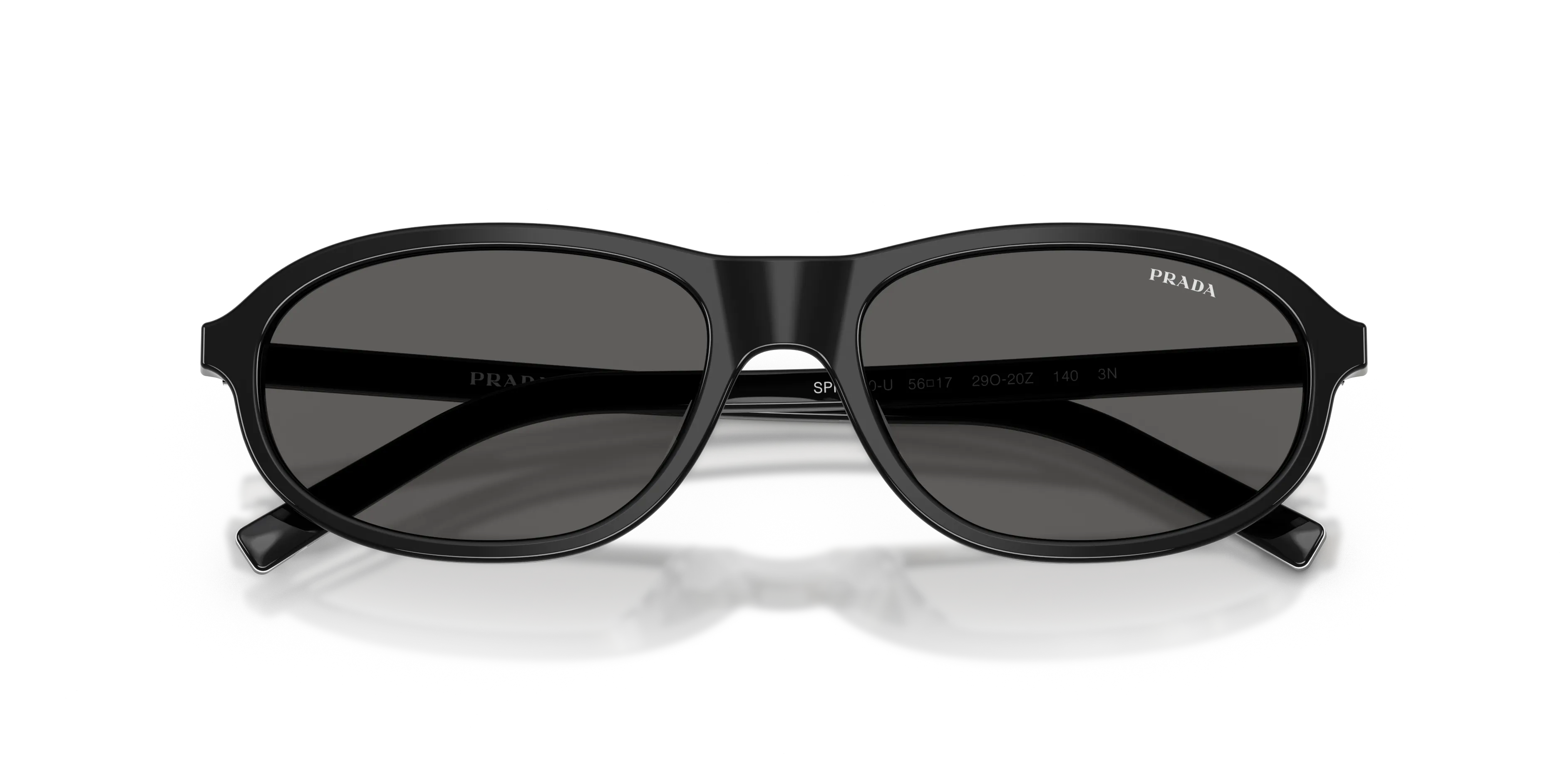 Prada PR D20SU 29O20Z Occhiali da sole Acetato Nero Grigio Rotonda Normale - immagine 2