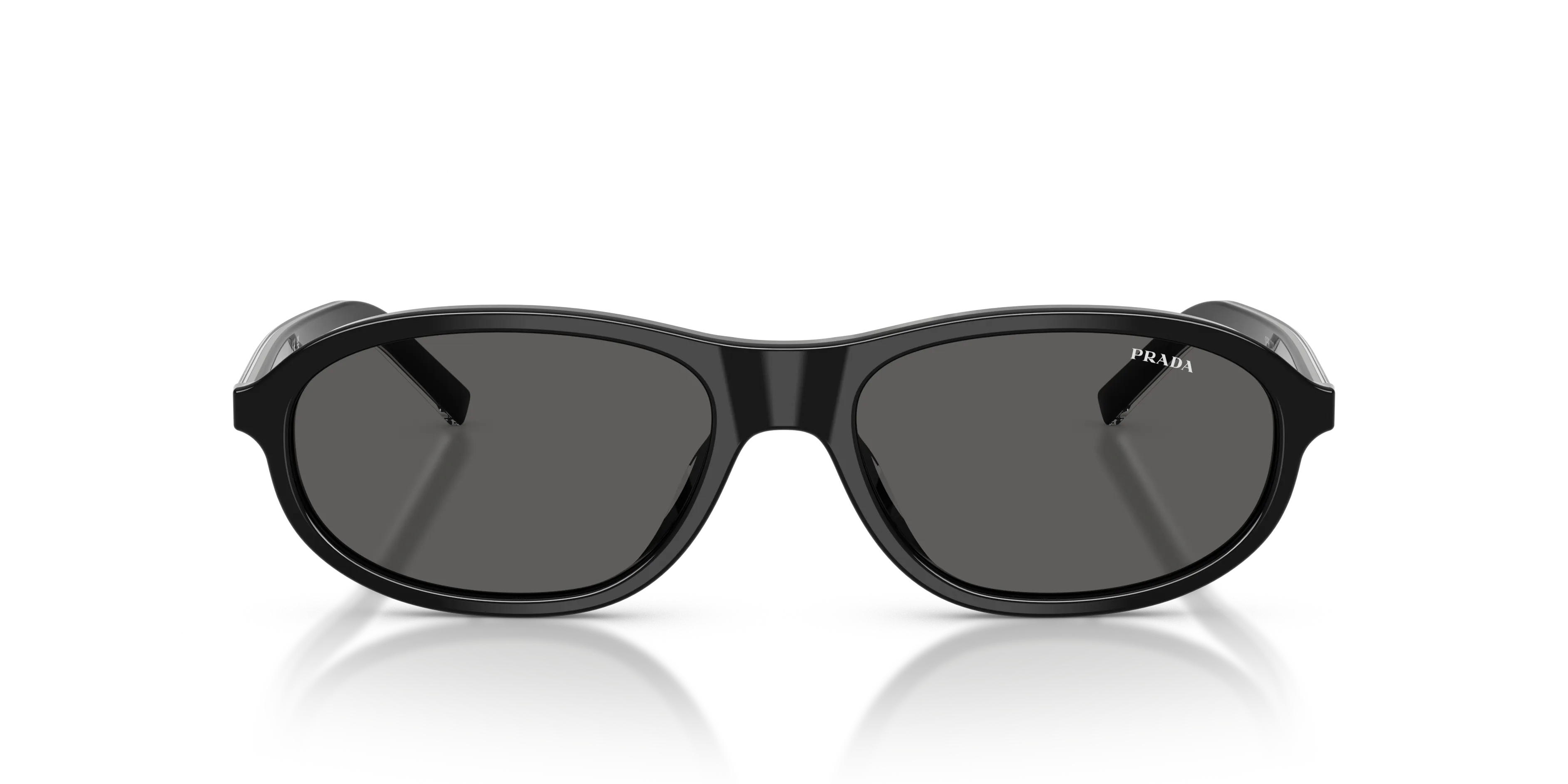 Prada PR D20SU 29O20Z Occhiali da sole Acetato Nero Grigio Rotonda Normale - immagine 3