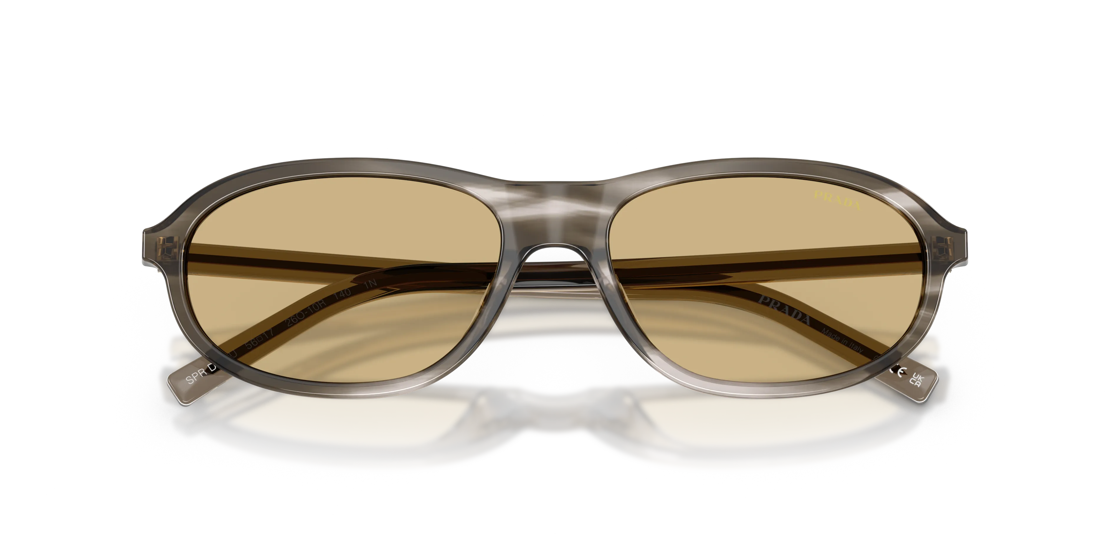Prada PR D20SU 26O10R Occhiali da sole Acetato Nero Giallo Rotonda Normale - immagine 2