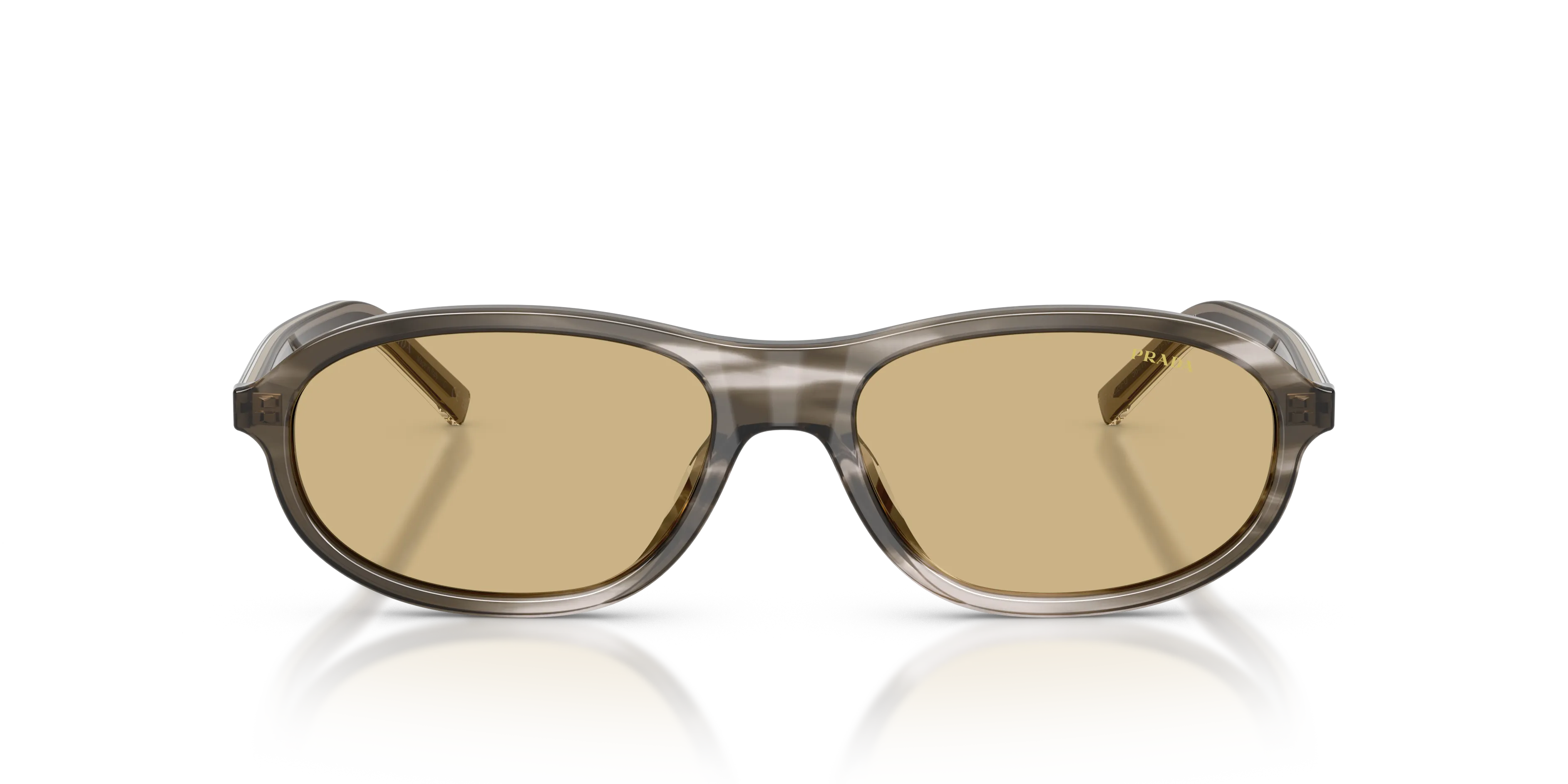 Prada PR D20SU 26O10R Occhiali da sole Acetato Nero Giallo Rotonda Normale - immagine 3