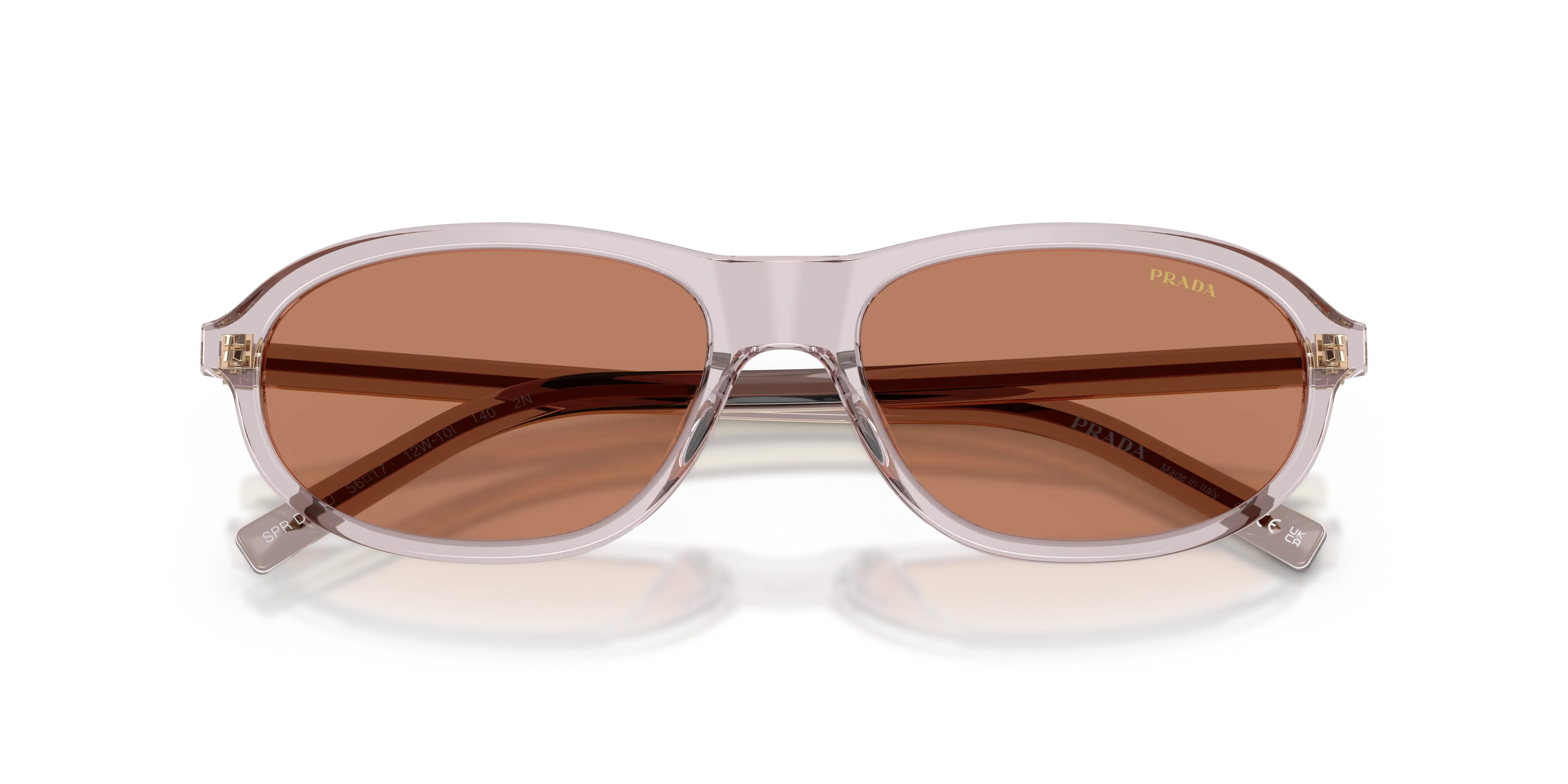 Prada PR D20SU 12W10I Occhiali da sole Acetato Viola Marrone Rotonda Normale - immagine 2