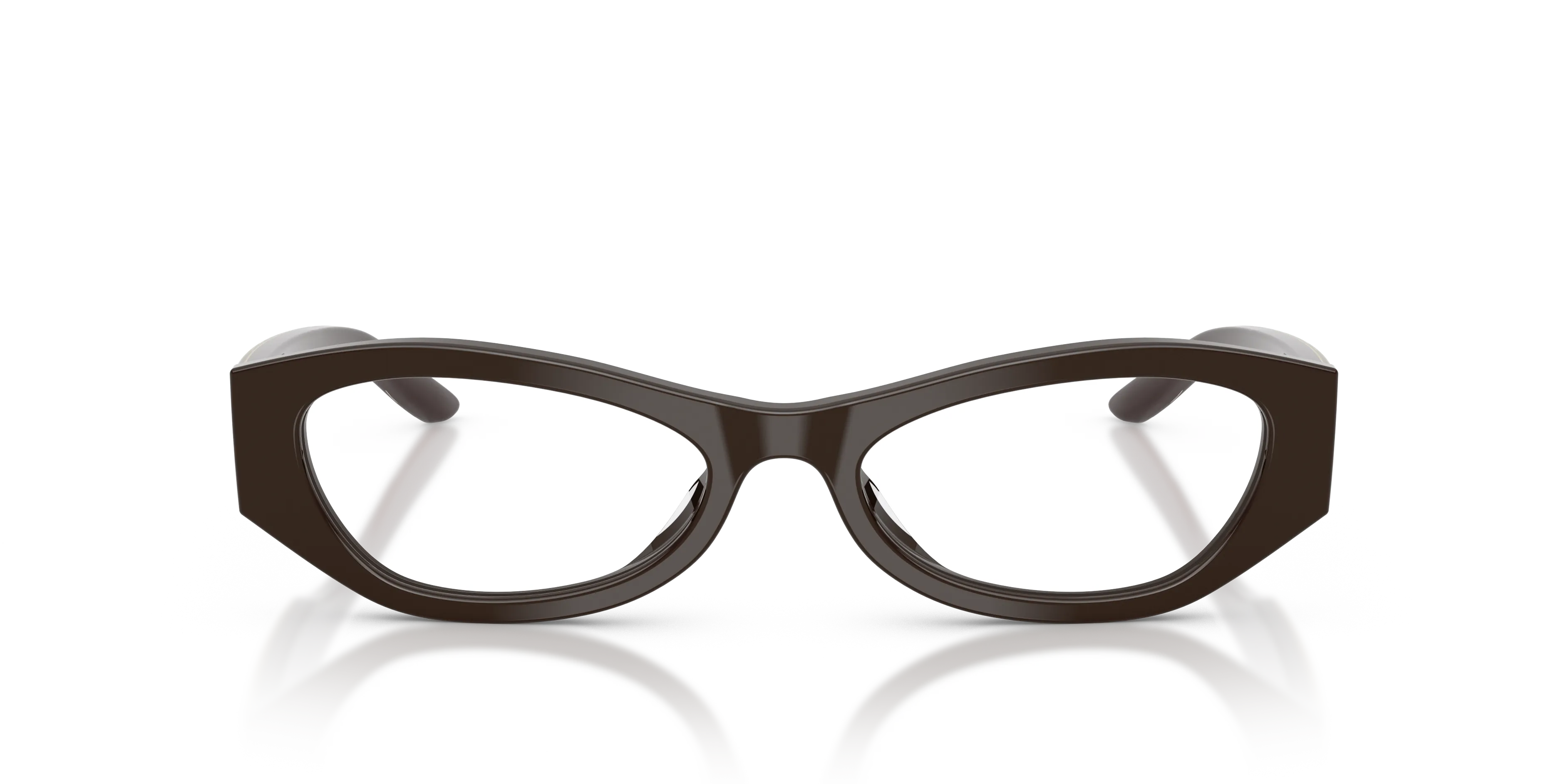 Prada PR D19VU 27I1O1 Montature da vista Acetato Marrone Trasparente Rotonda Normale - immagine 3