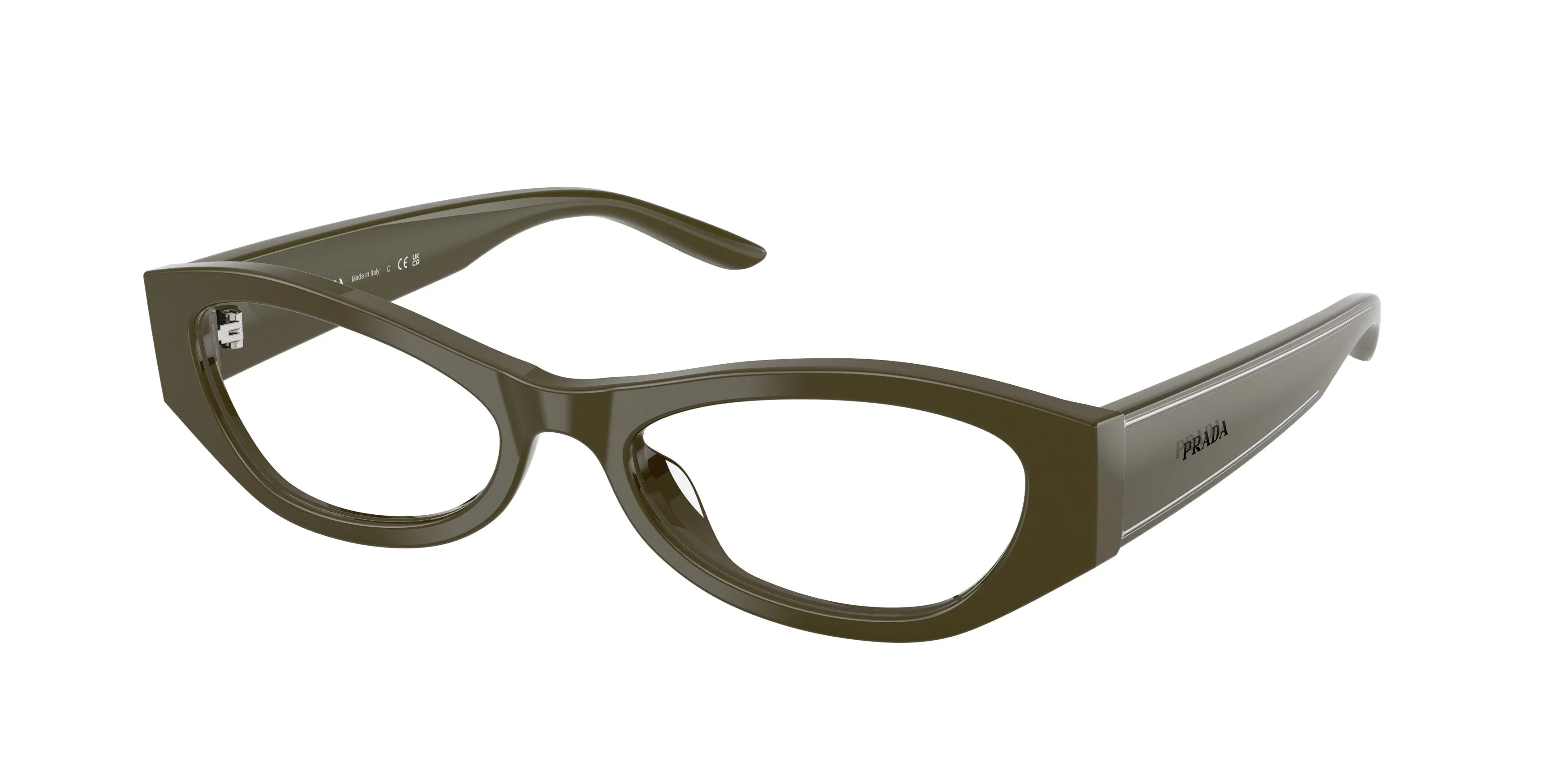 Prada PR D19VU 26J1O1 Montature da vista Acetato Verde Trasparente Rotonda Normale - immagine 1