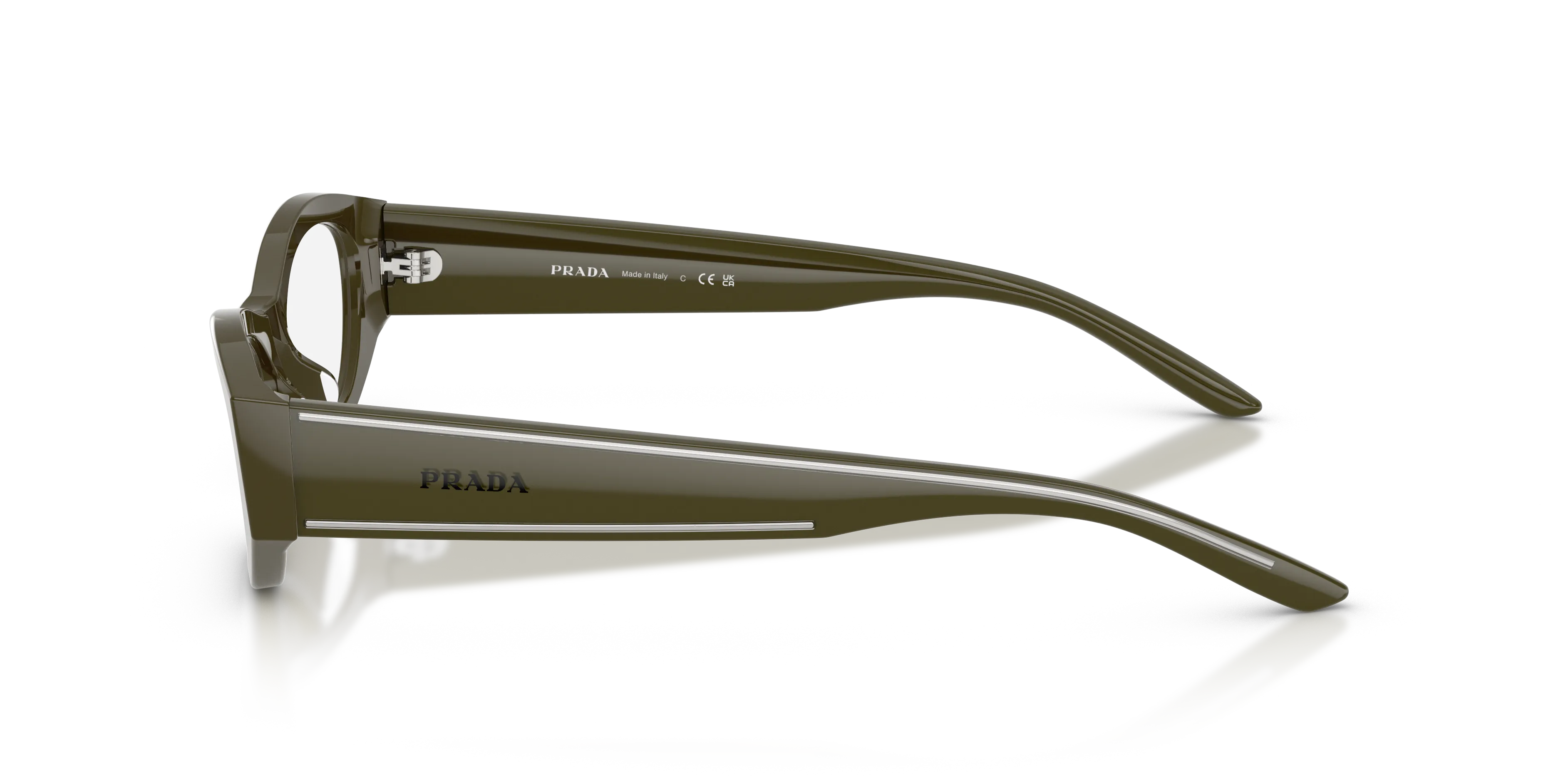 Prada PR D19VU 26J1O1 Montature da vista Acetato Verde Trasparente Rotonda Normale - immagine 4