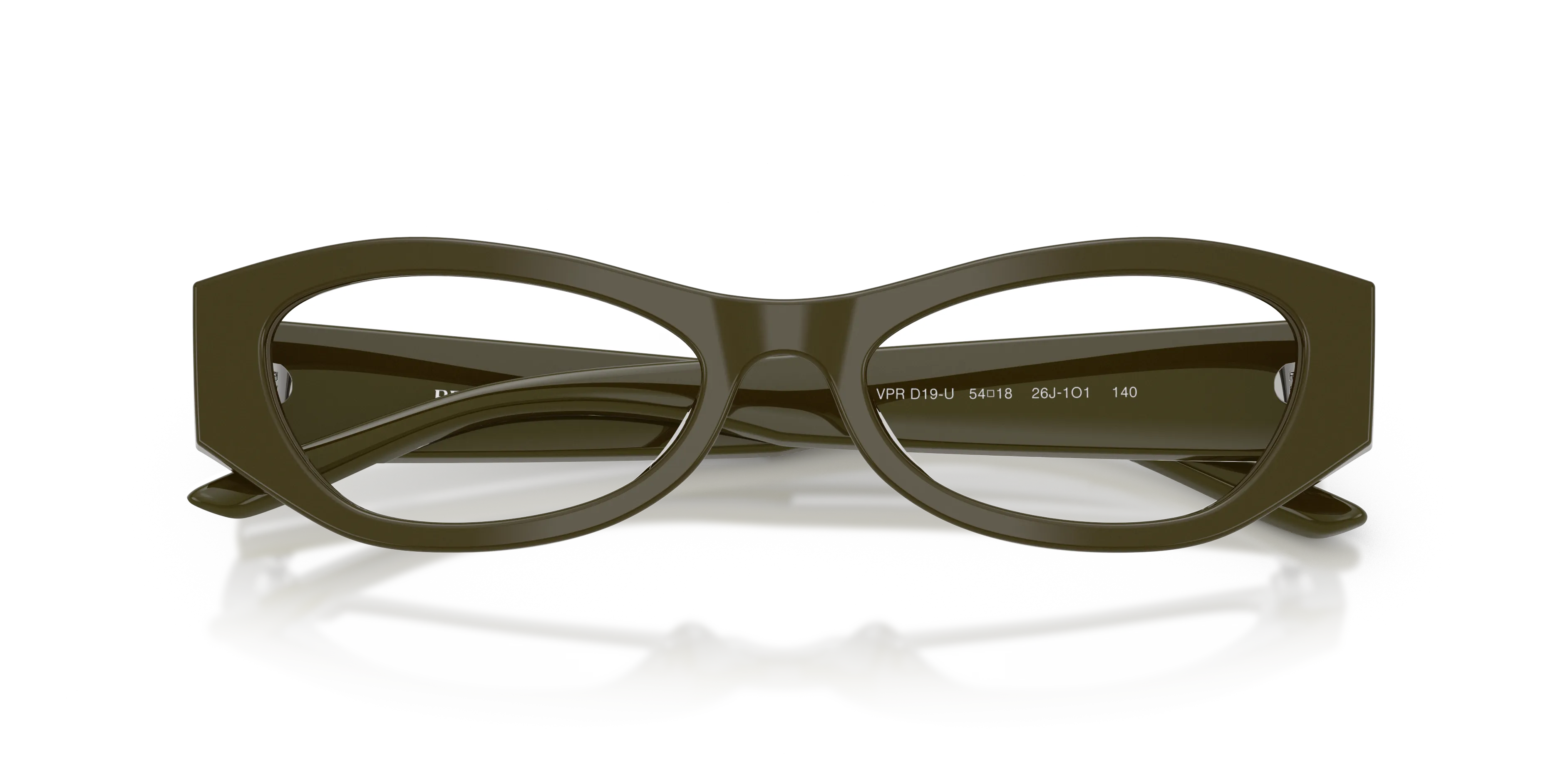 Prada PR D19VU 26J1O1 Montature da vista Acetato Verde Trasparente Rotonda Normale - immagine 2