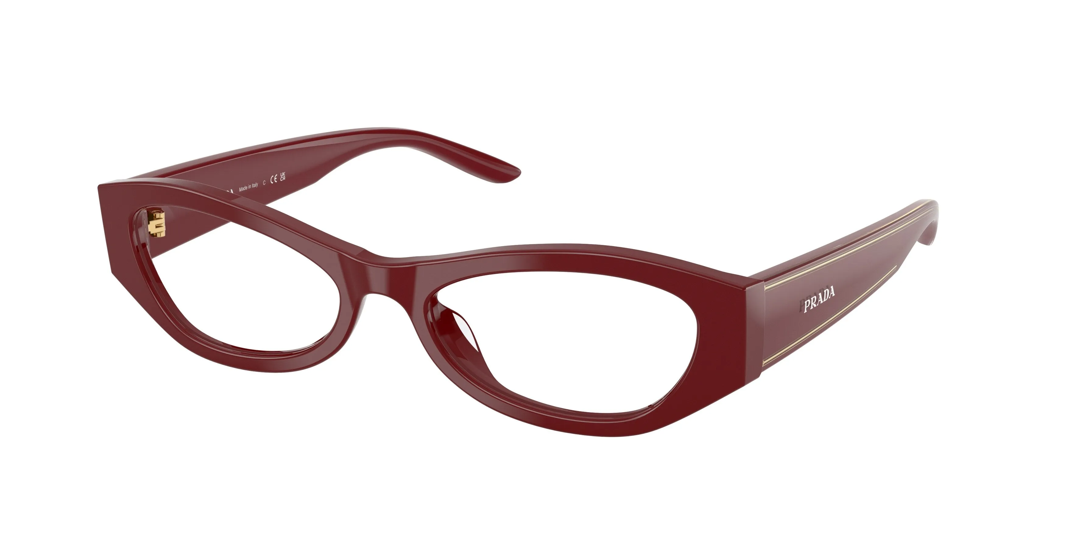 Prada PR D19VU 23L1O1 Montature da vista Acetato Marrone Trasparente Rotonda Normale - immagine 1