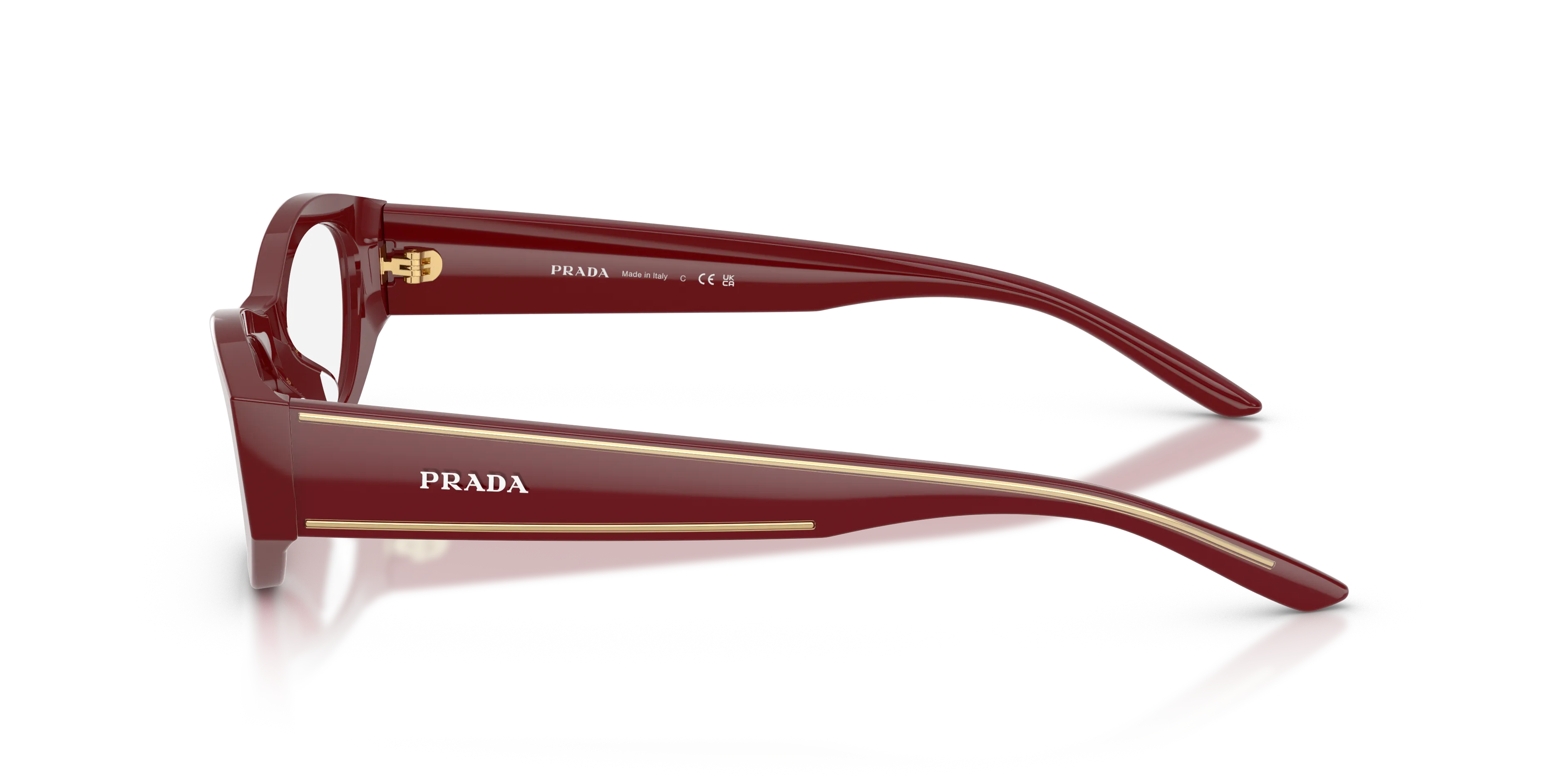 Prada PR D19VU 23L1O1 Montature da vista Acetato Marrone Trasparente Rotonda Normale - immagine 4