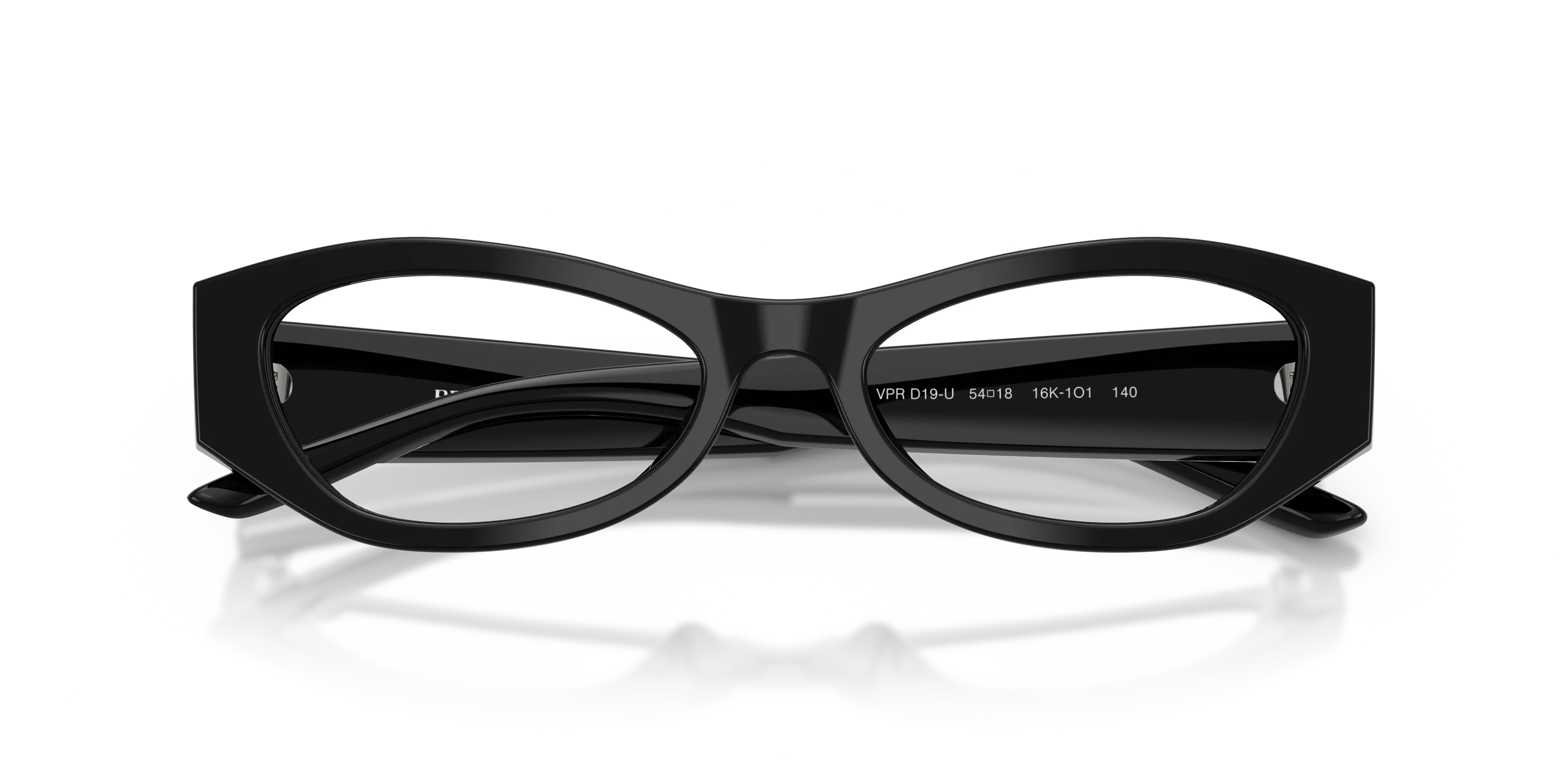 Prada PR D19VU 16K1O1 Montature da vista Acetato Nero Trasparente Rotonda Normale - immagine 2