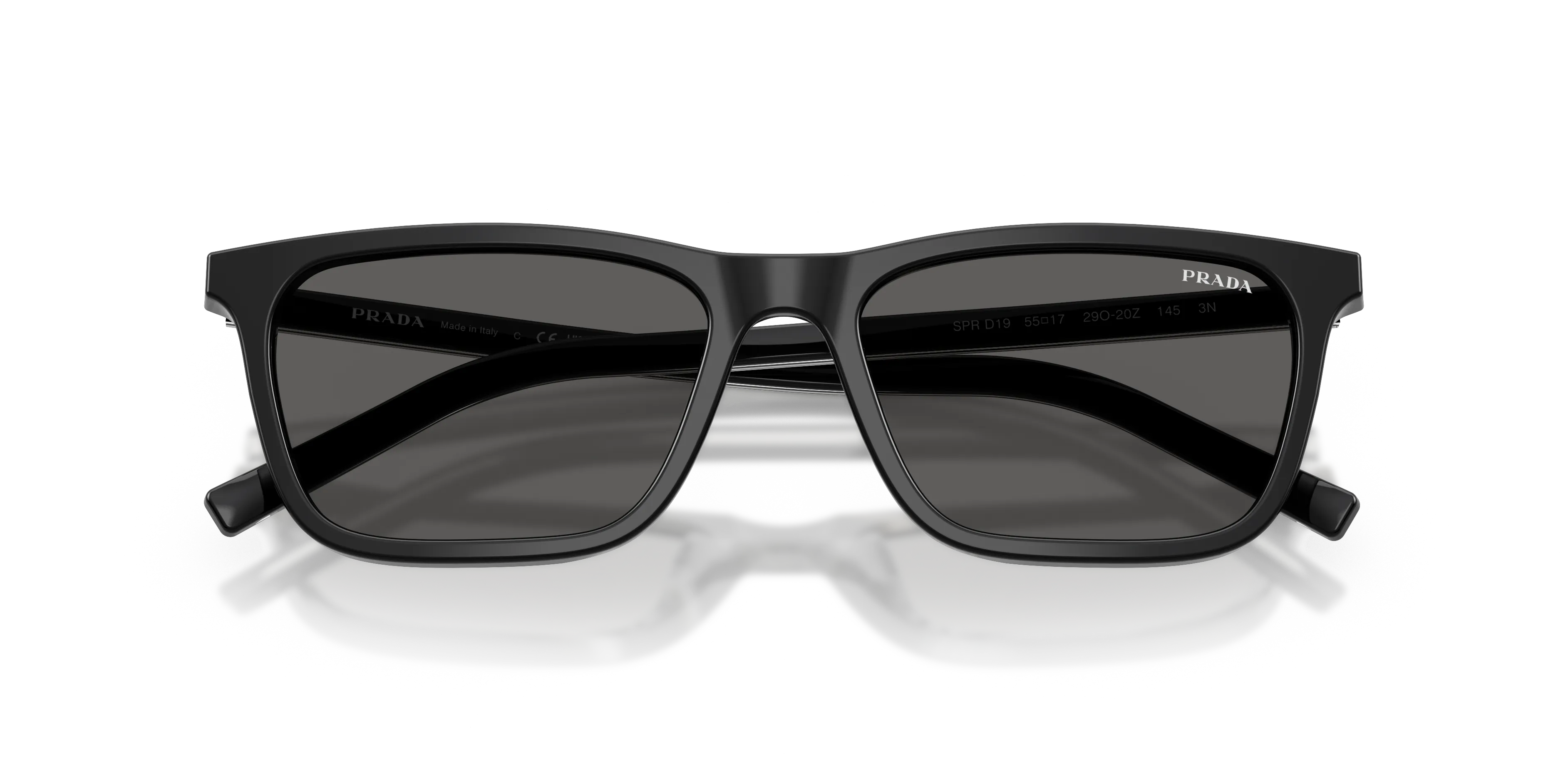 Prada PR D19S 29O20Z Occhiali da sole Acetato Nero Grigio Squadrata Normale - immagine 2