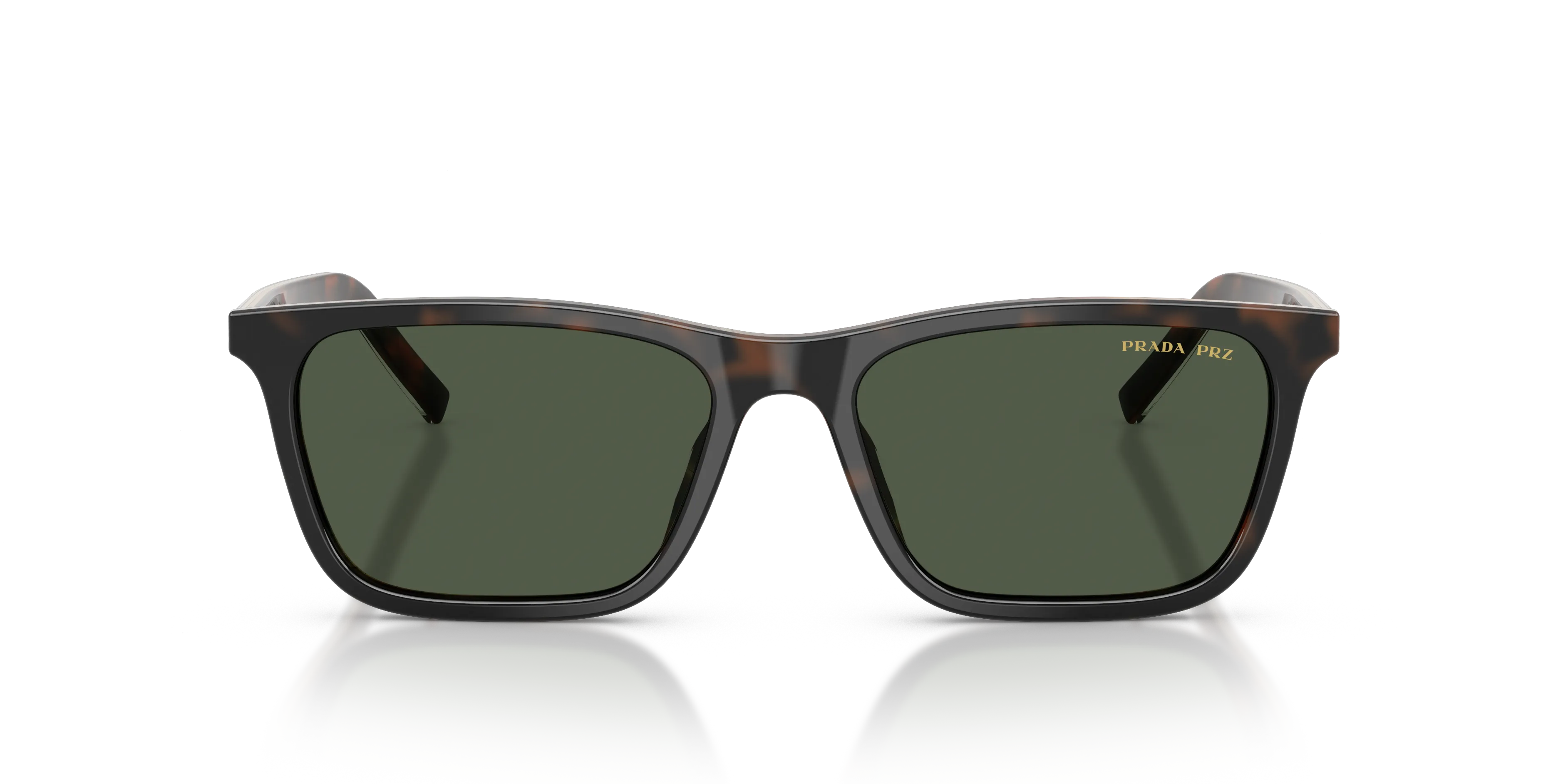 Prada PR D19S 20P90V Occhiali da sole Acetato Tartaruga Verde Squadrata Polarizzata - immagine 3