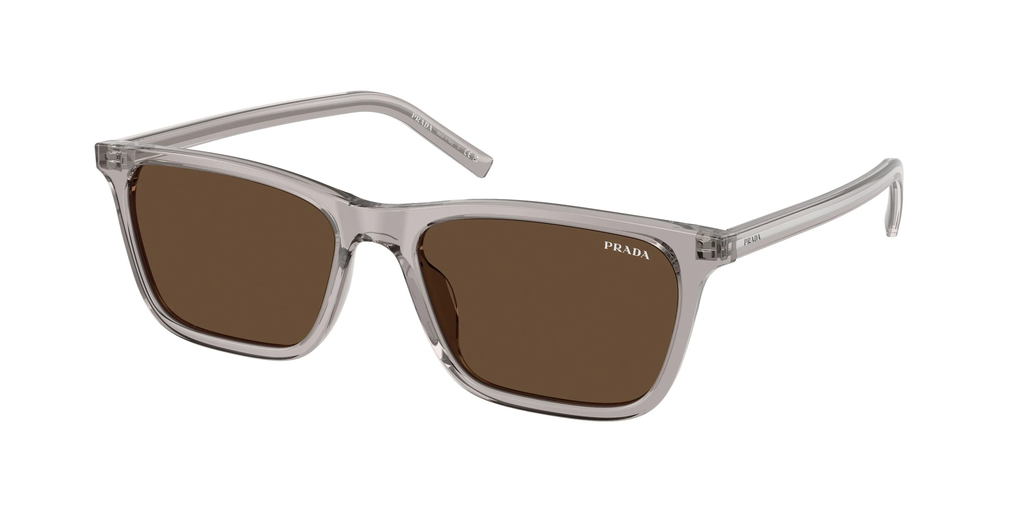 Prada PR D19S 10J9L1 Occhiali da sole Acetato Grigio Marrone Squadrata Normale - immagine 1