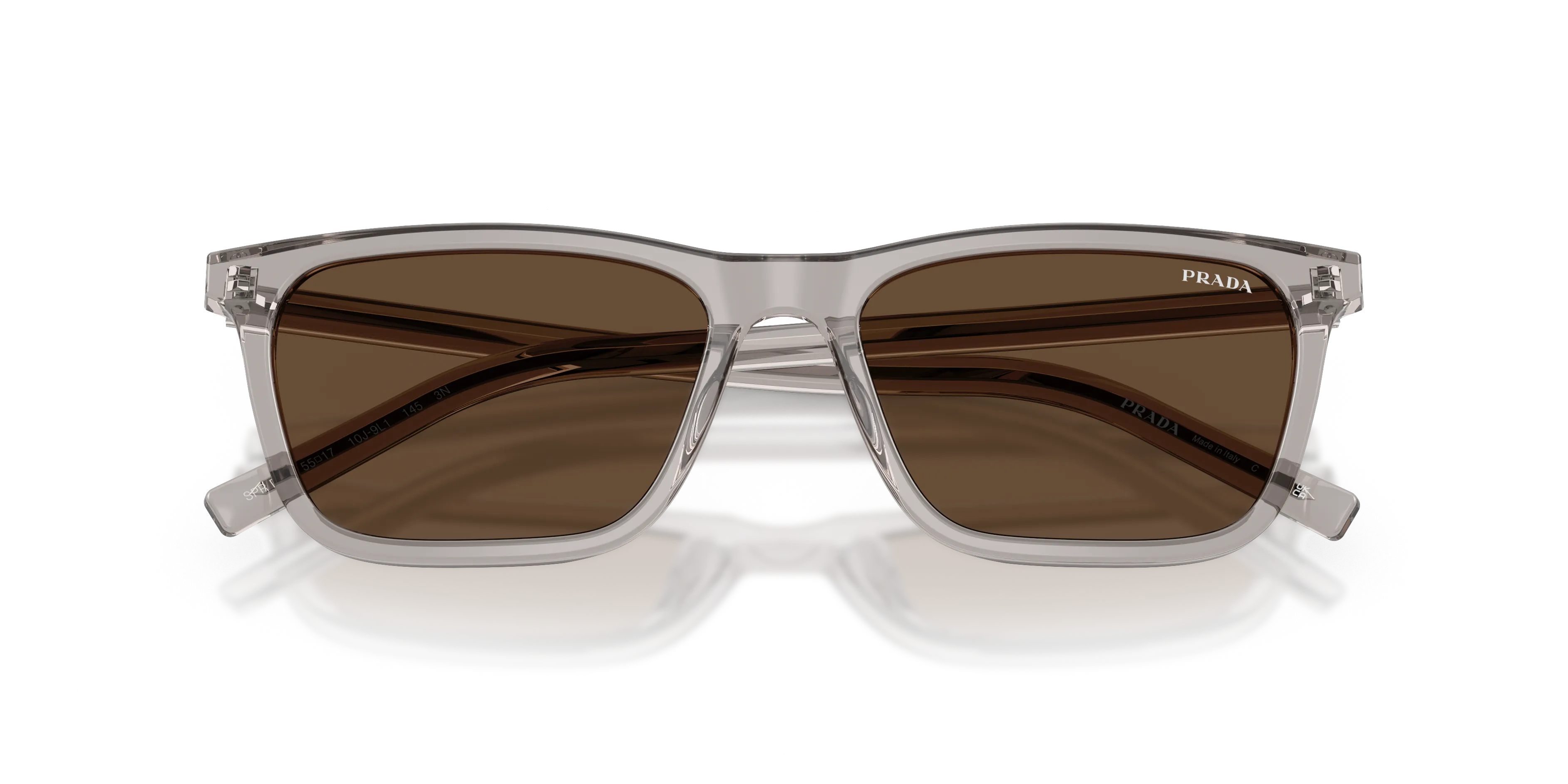 Prada PR D19S 10J9L1 Occhiali da sole Acetato Grigio Marrone Squadrata Normale - immagine 2