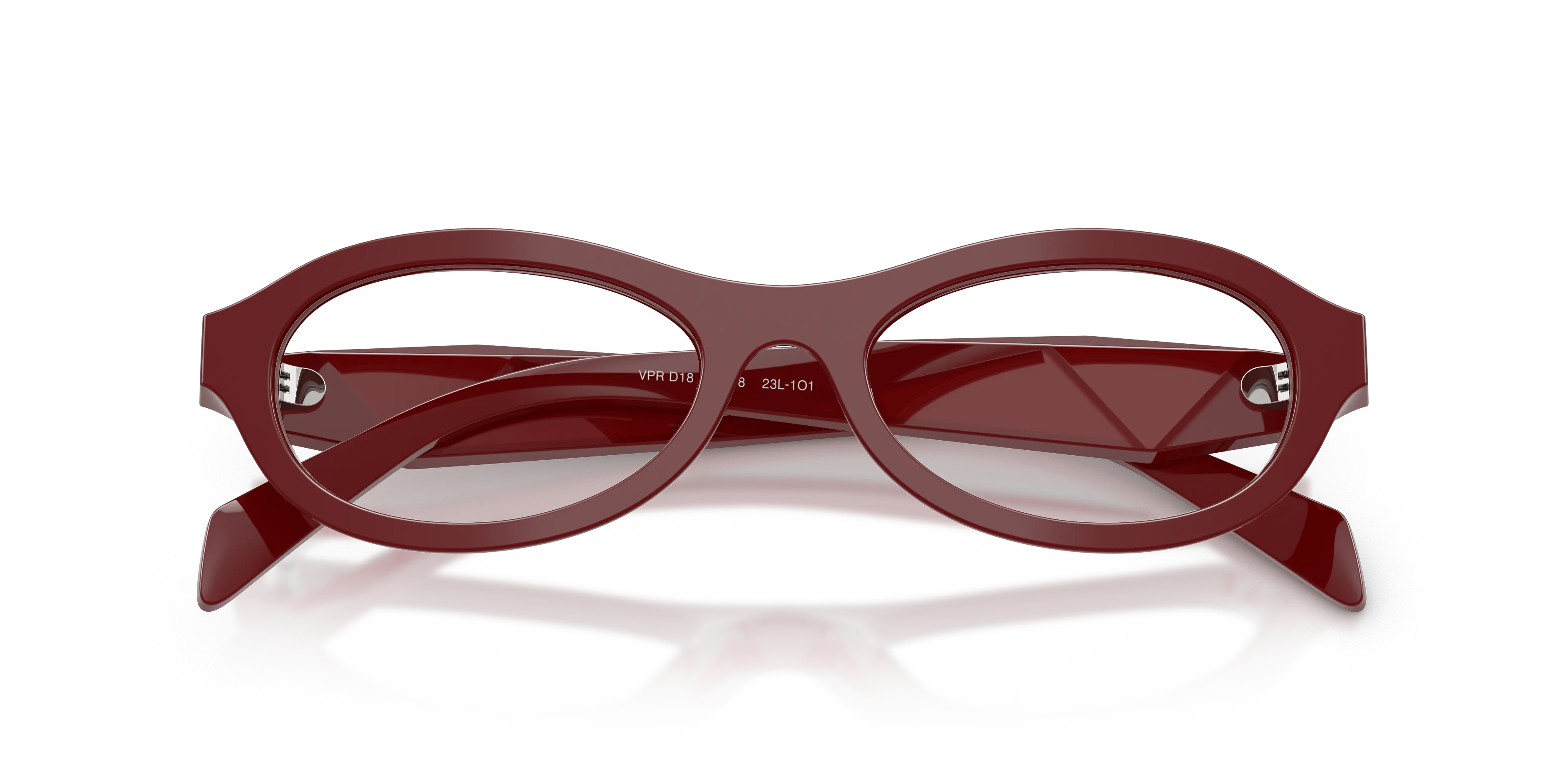 Prada PR D18V 23L1O1 Montature da vista Acetato Marrone Trasparente Rotonda Normale - immagine 2