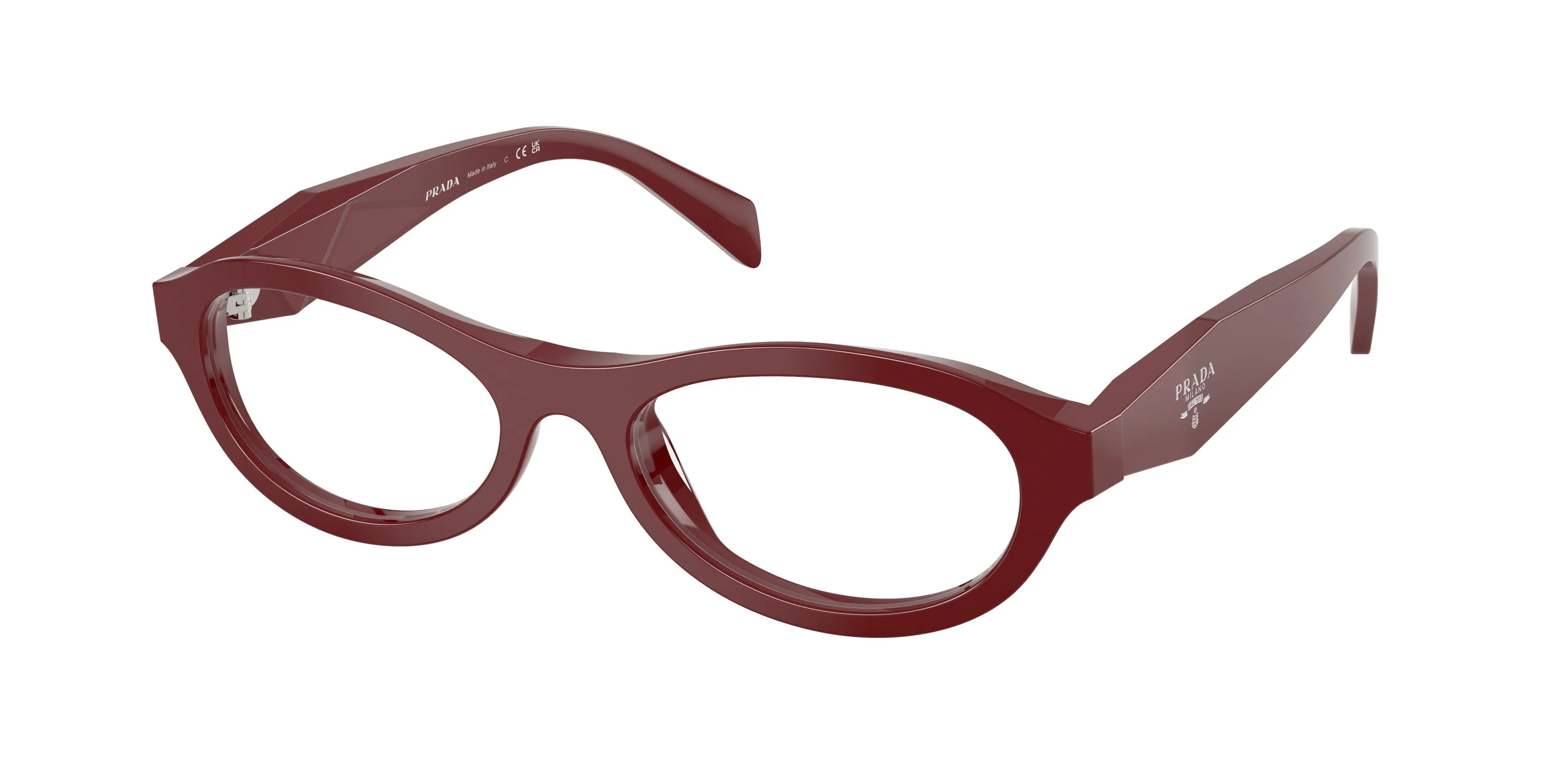 Prada PR D18V 23L1O1 Montature da vista Acetato Marrone Trasparente Rotonda Normale - immagine 1