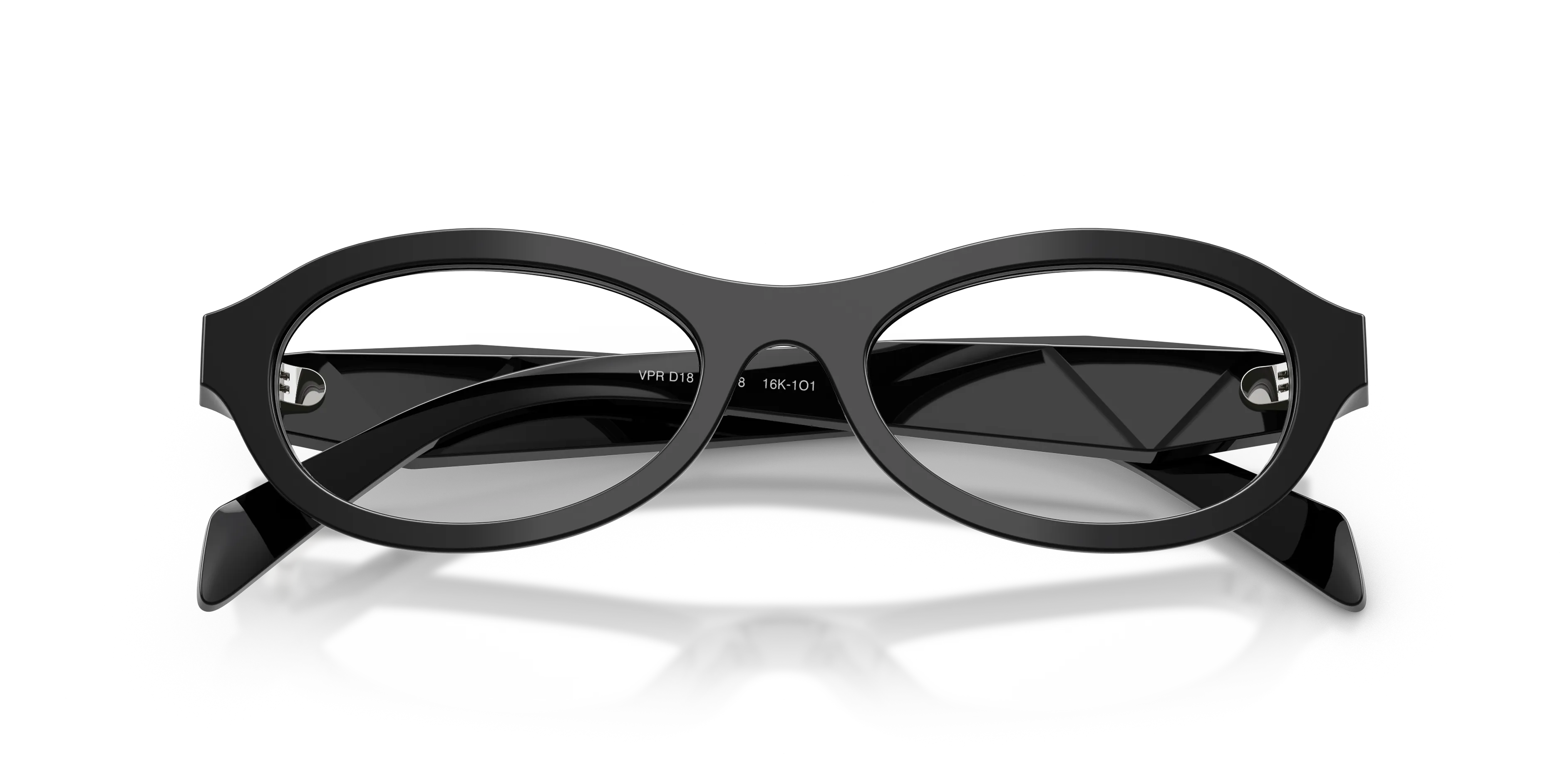 Prada PR D18V 16K1O1 Montature da vista Acetato Nero Trasparente Rotonda Normale - immagine 2