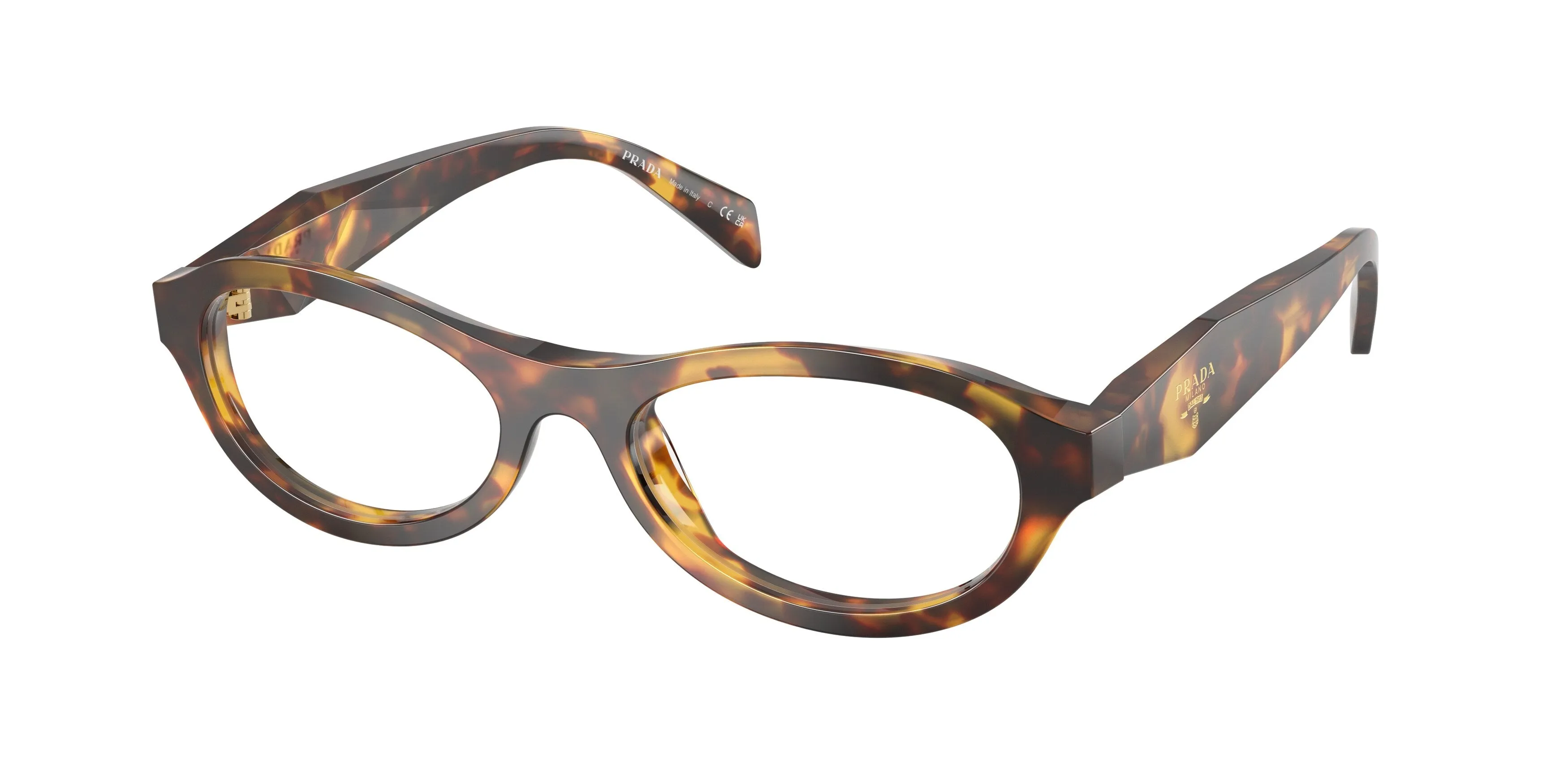 Prada PR D18V 14L1O1 Montature da vista Acetato Tartaruga Trasparente Rotonda Normale - immagine 1