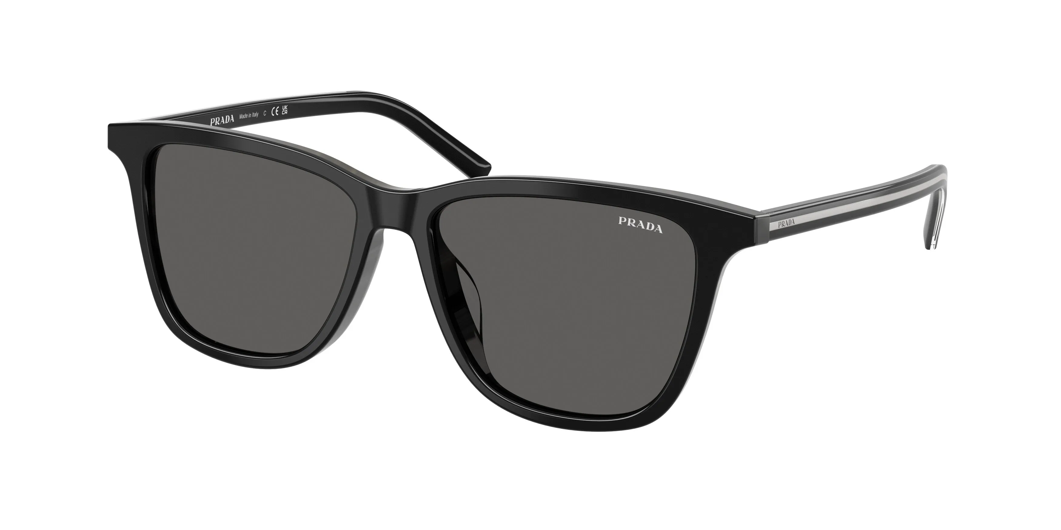 Prada PR D18SD 29O20Z Occhiali da sole Acetato Nero Grigio Squadrata Normale - immagine 1