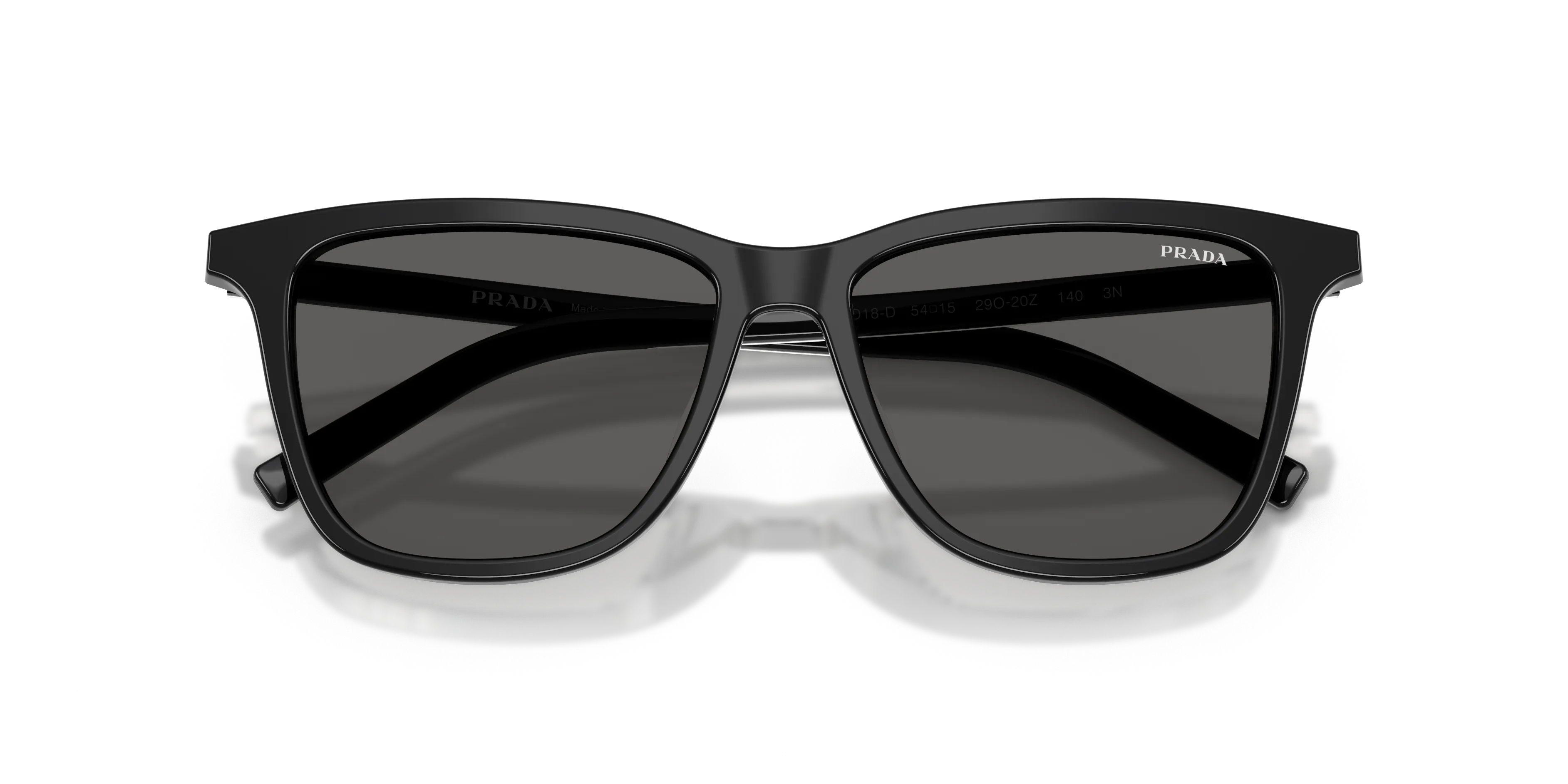 Prada PR D18SD 29O20Z Occhiali da sole Acetato Nero Grigio Squadrata Normale - immagine 2
