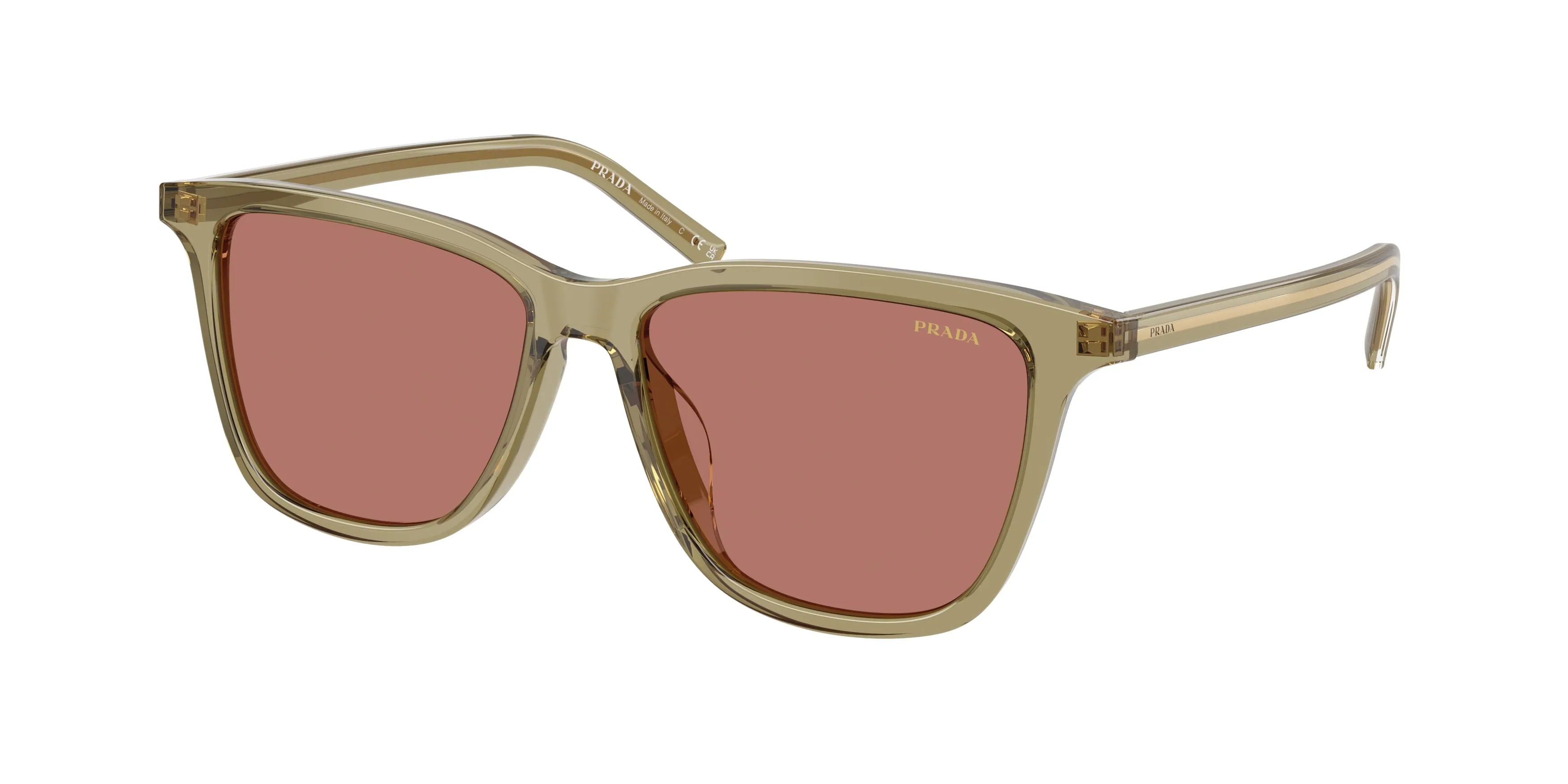 Prada PR D18SD 27O80W Occhiali da sole Acetato Verde Bordeaux Squadrata Normale - immagine 1