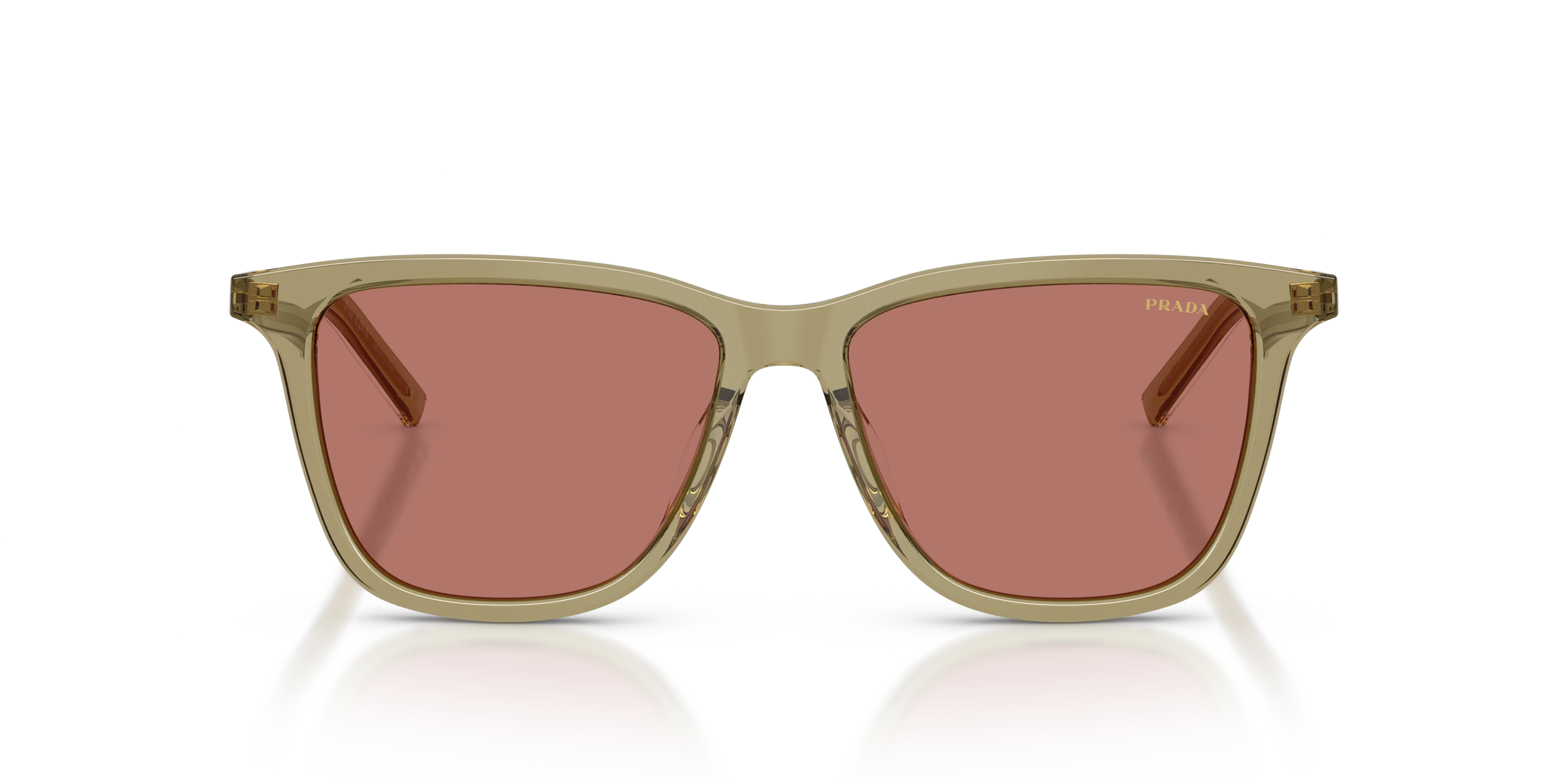 Prada PR D18SD 27O80W Occhiali da sole Acetato Verde Bordeaux Squadrata Normale - immagine 3