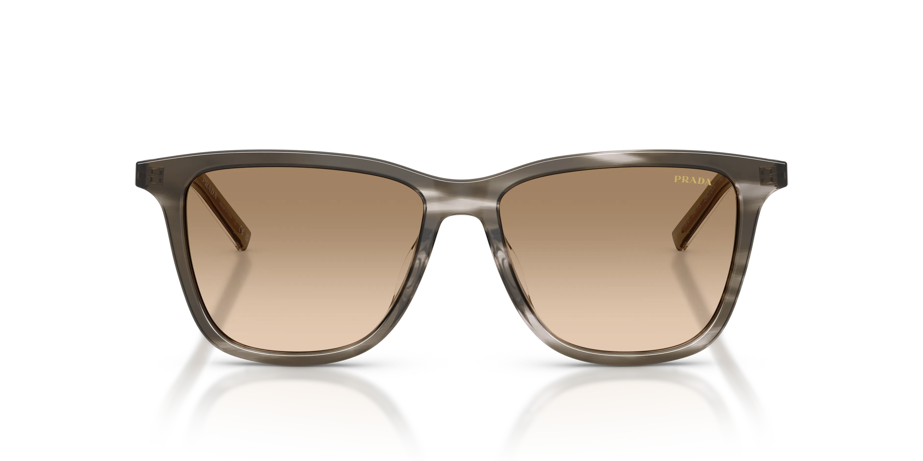 Prada PR D18SD 26O20S Occhiali da sole Acetato Nero Giallo Squadrata Normale Sfumato - immagine 3