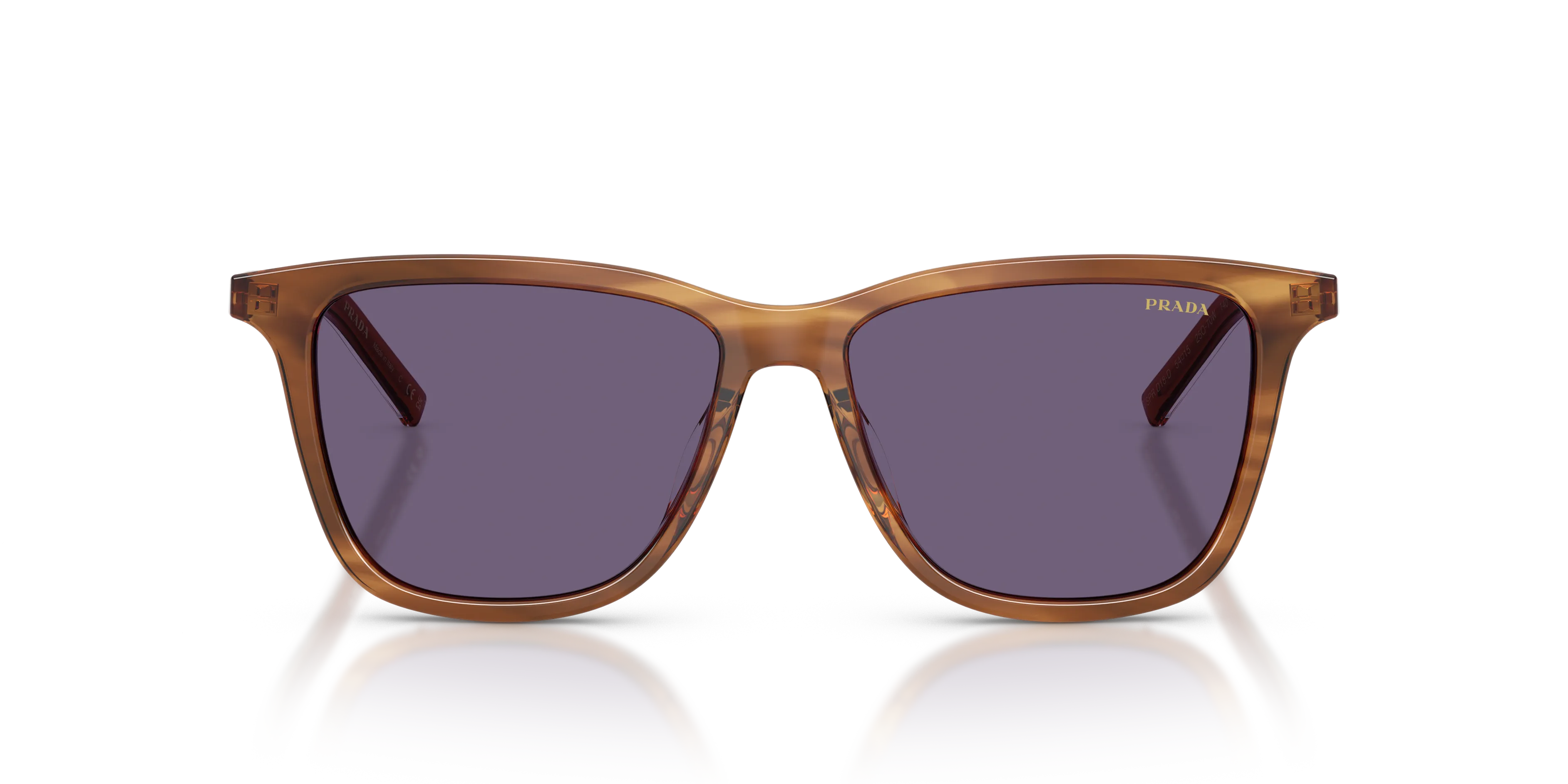 Prada PR D18SD 25O70W Occhiali da sole Acetato Marrone Viola Squadrata Normale - immagine 3
