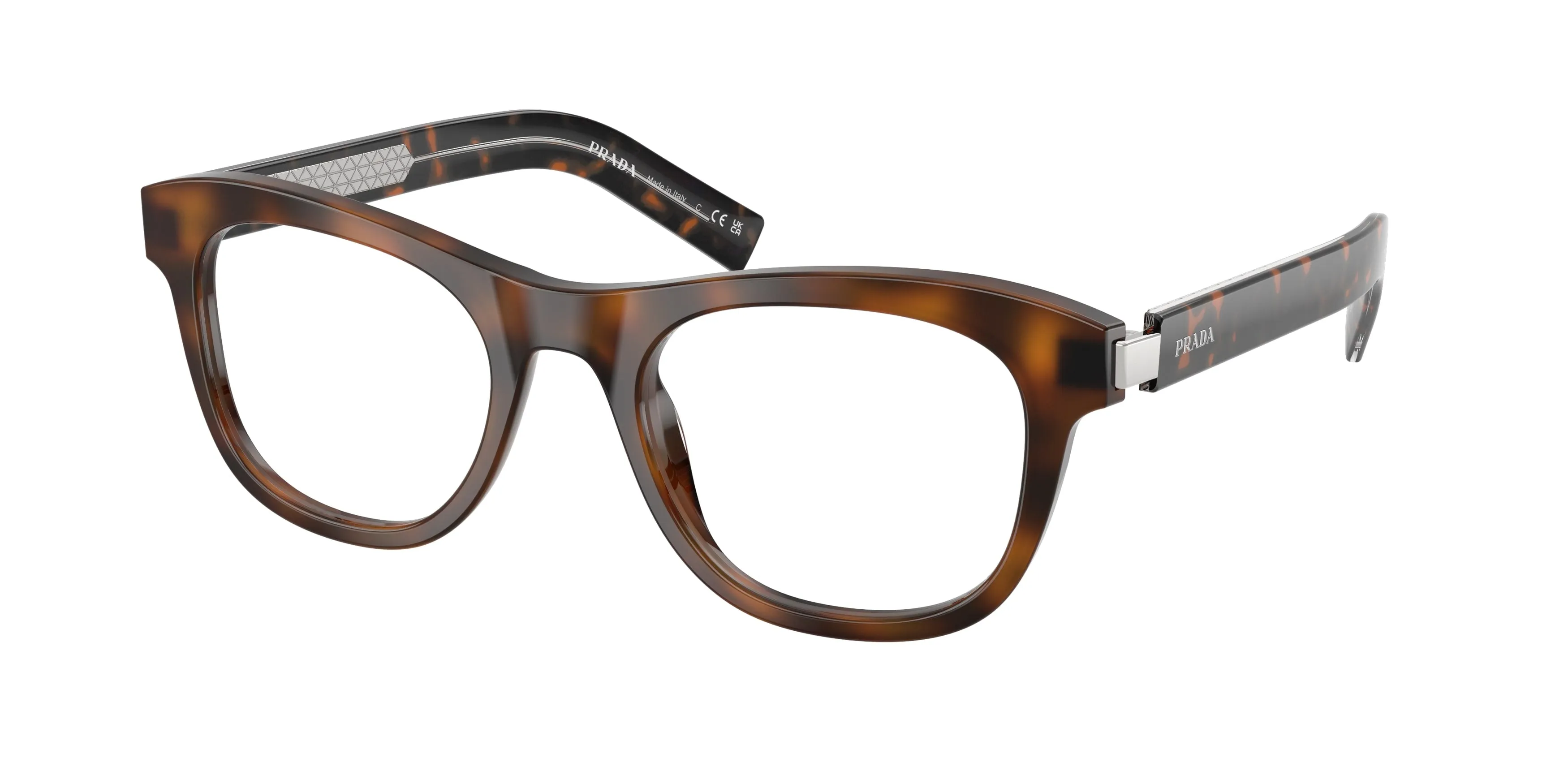 Prada PR D17V 20D1O1 Montature da vista Acetato Tartaruga Trasparente Cat Eye Normale - immagine 1