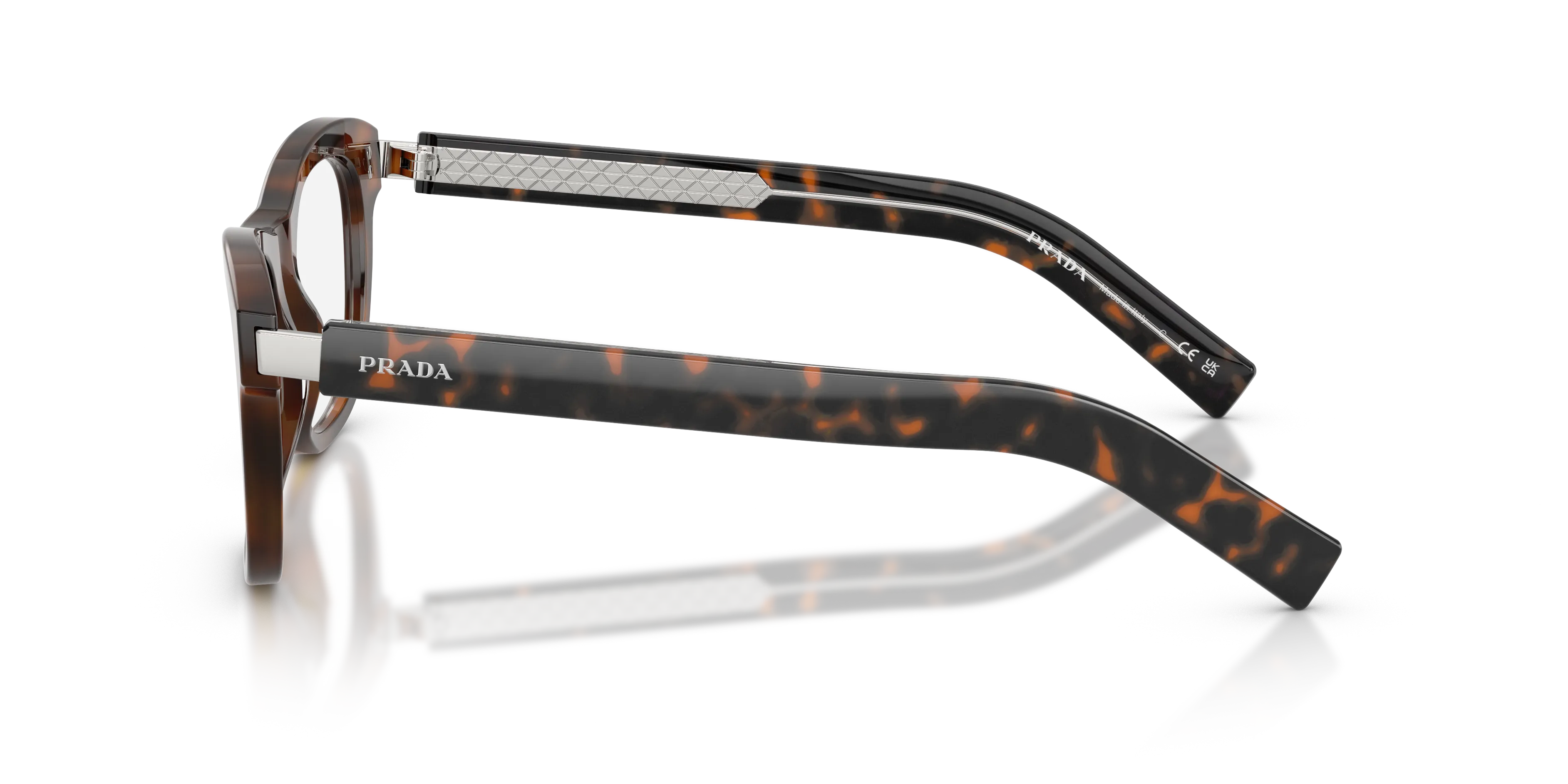 Prada PR D17V 20D1O1 Montature da vista Acetato Tartaruga Trasparente Cat Eye Normale - immagine 4