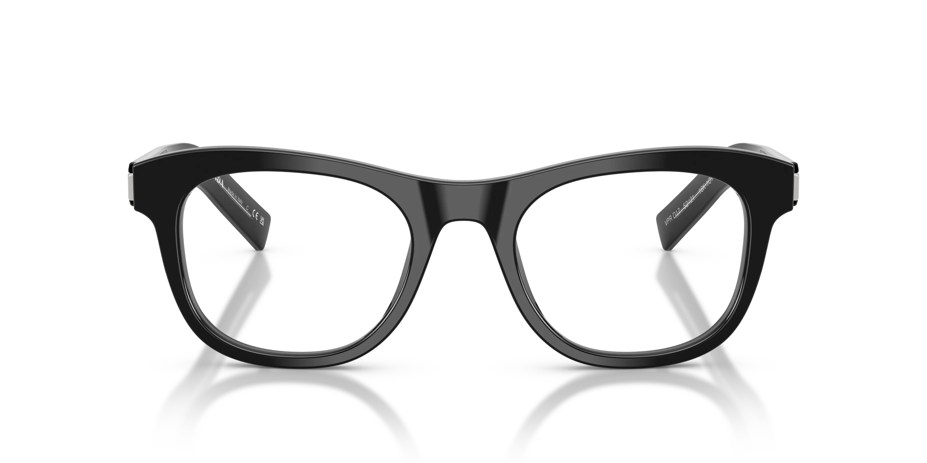 Prada PR D17V 16K1O1 Montature da vista Acetato Nero Trasparente Cat Eye Normale - immagine 3