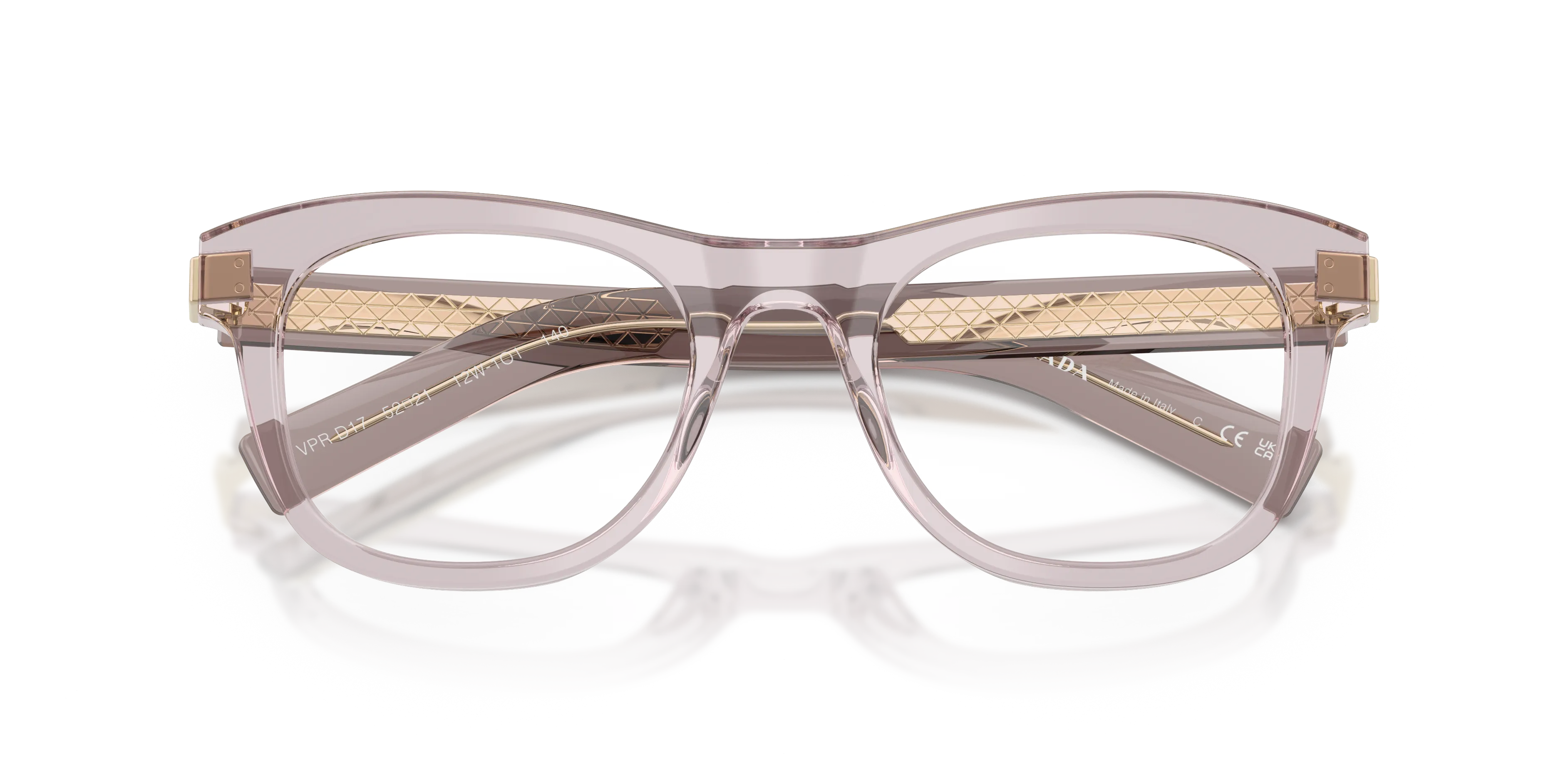 Prada PR D17V 12W1O1 Montature da vista Acetato Viola Trasparente Cat Eye Normale - immagine 2