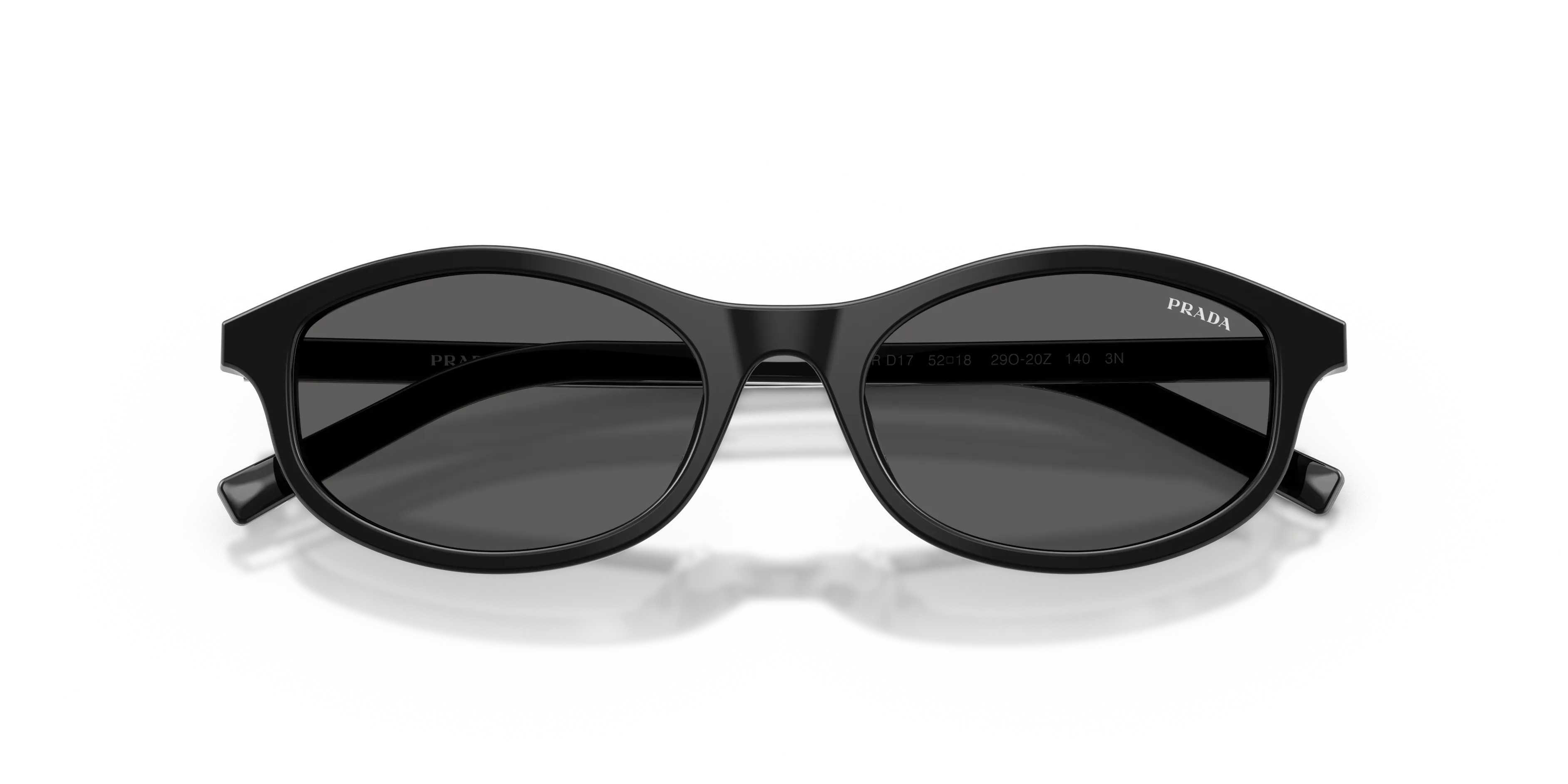 Prada PR D17S 29O20Z Occhiali da sole Acetato Nero Grigio Geometrica Normale - immagine 2