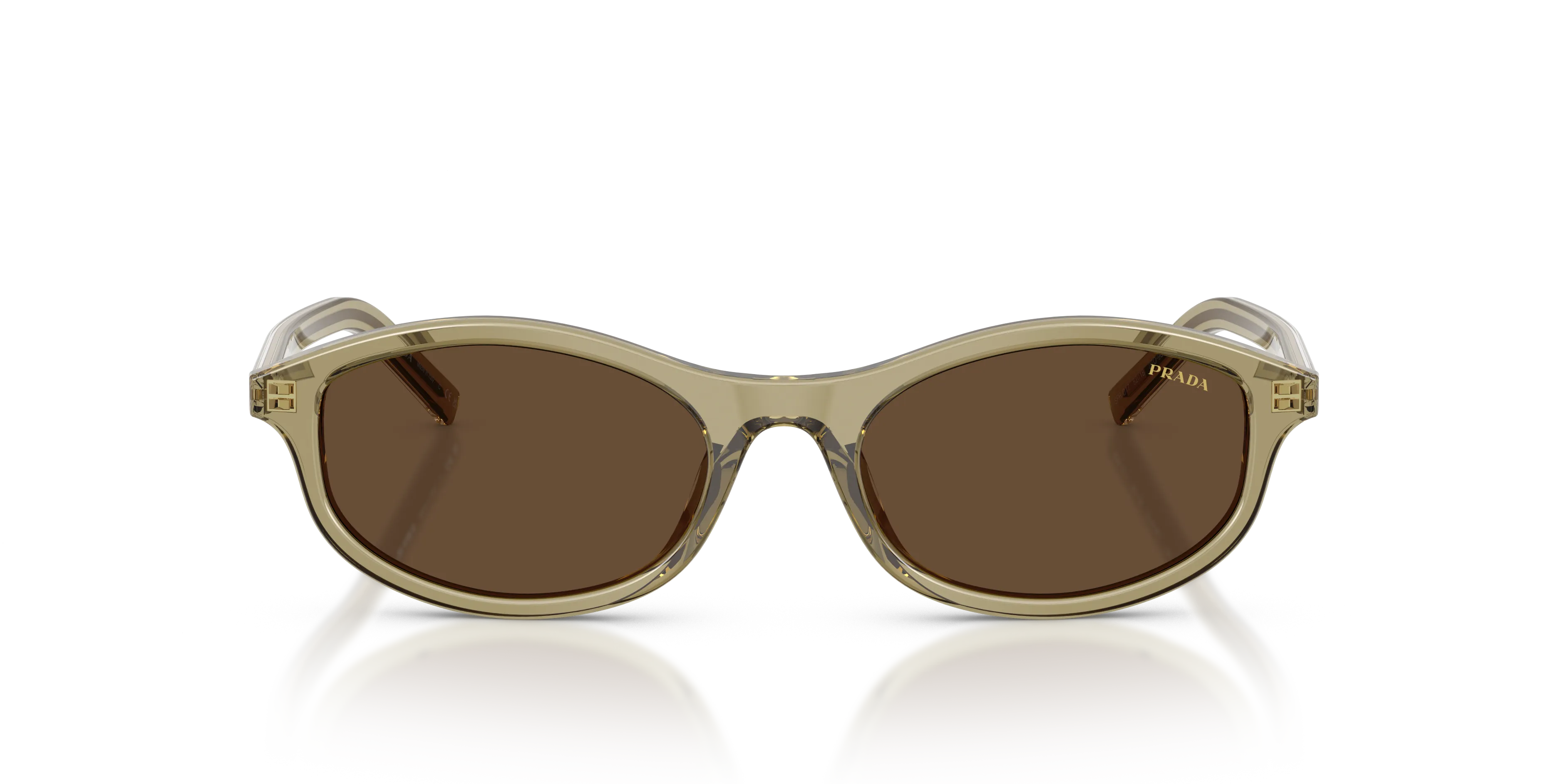 Prada PR D17S 27O9L1 Occhiali da sole Acetato Verde Marrone Geometrica Normale - immagine 3