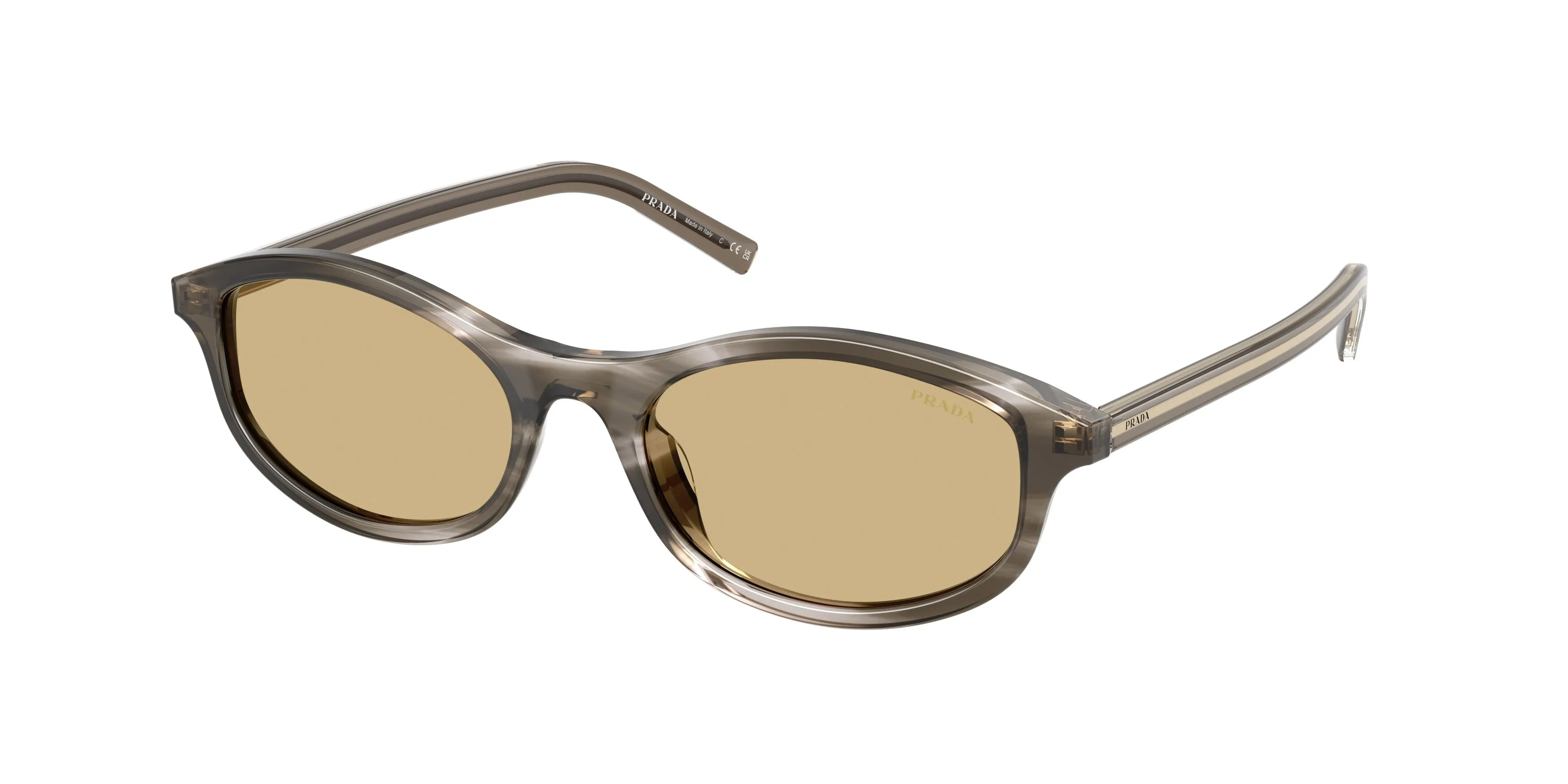 Prada PR D17S 26O10R Occhiali da sole Acetato Nero Giallo Geometrica Normale - immagine 1