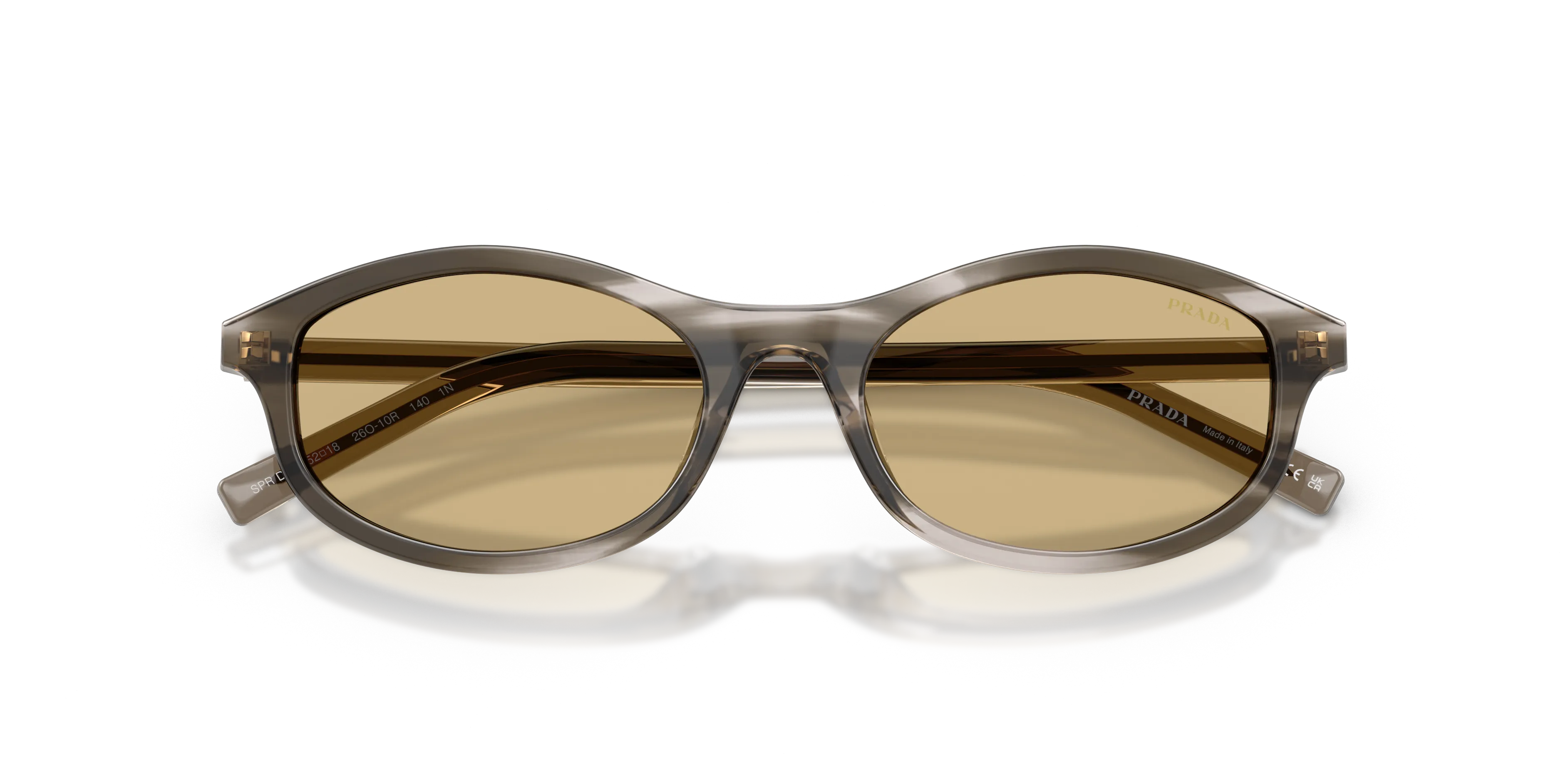 Prada PR D17S 26O10R Occhiali da sole Acetato Nero Giallo Geometrica Normale - immagine 2