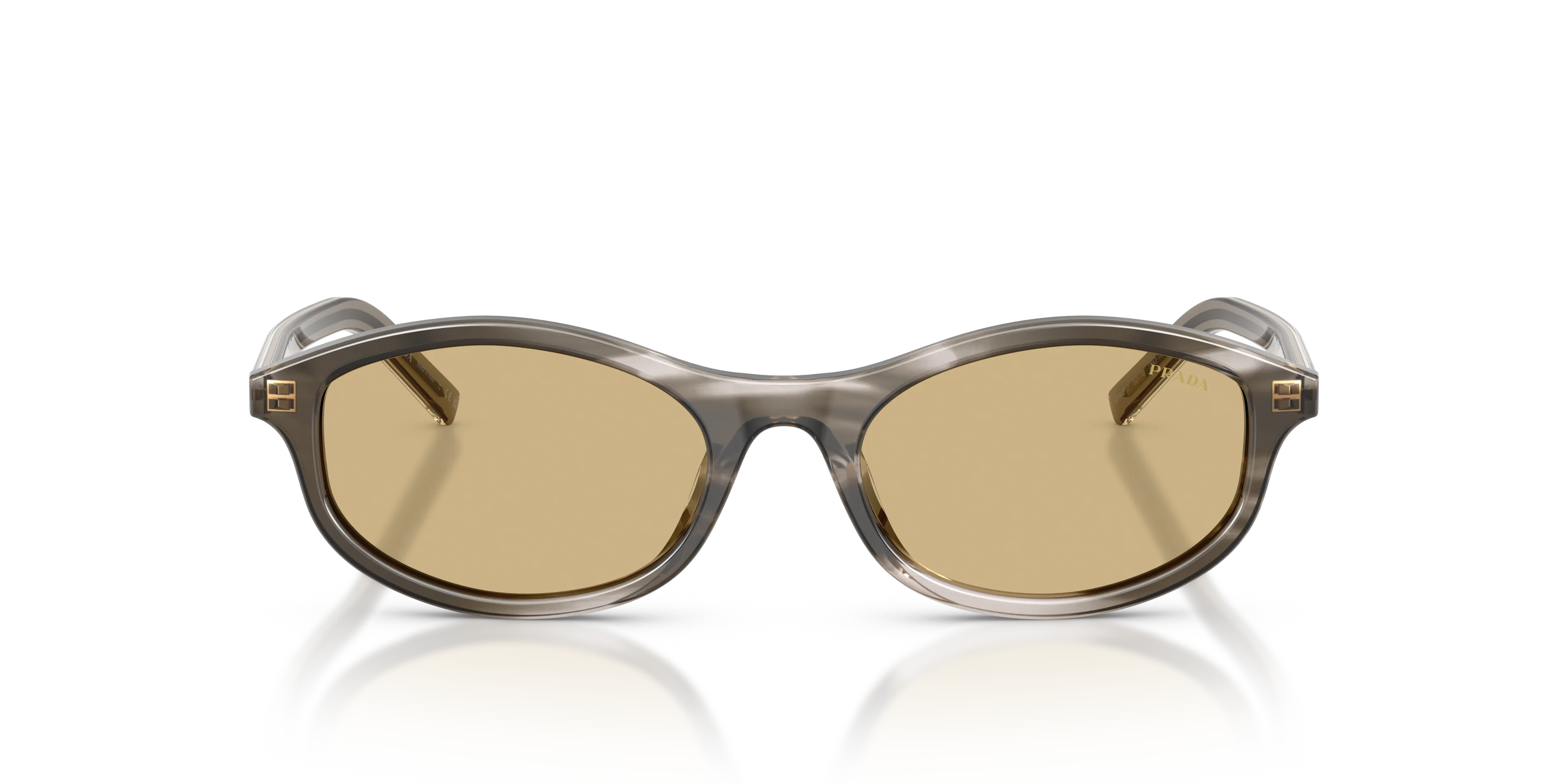 Prada PR D17S 26O10R Occhiali da sole Acetato Nero Giallo Geometrica Normale - immagine 3