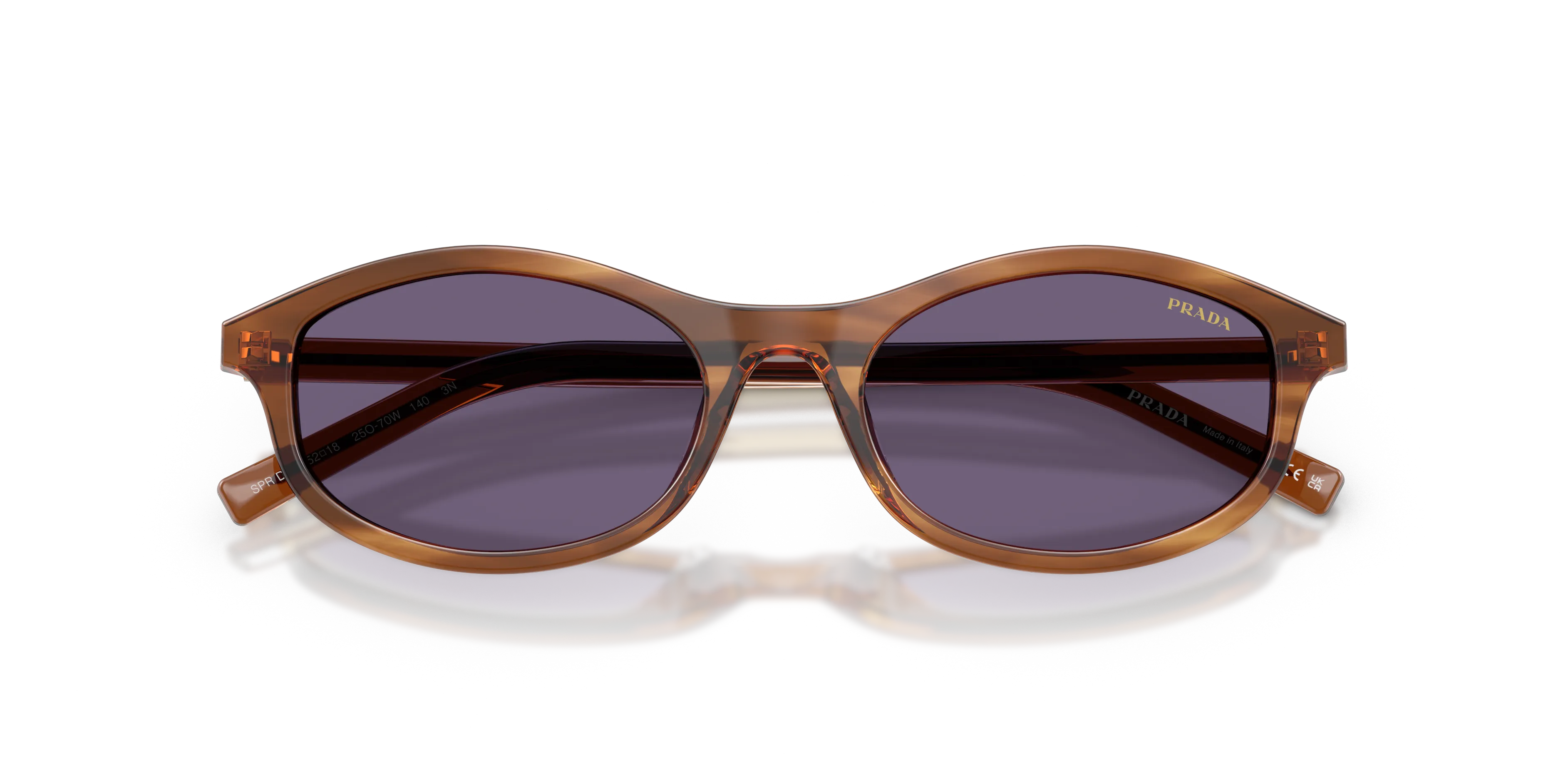 Prada PR D17S 25O70W Occhiali da sole Acetato Marrone Viola Geometrica Normale - immagine 2