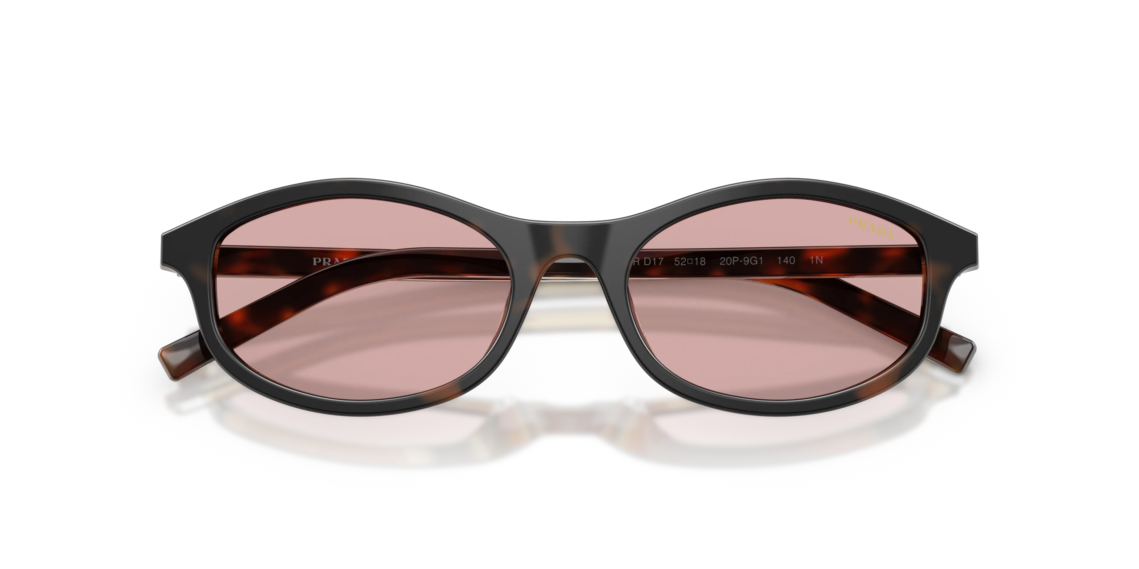 Prada PR D17S 20P9G1 Occhiali da sole Acetato Tartaruga Viola Geometrica Normale - immagine 2