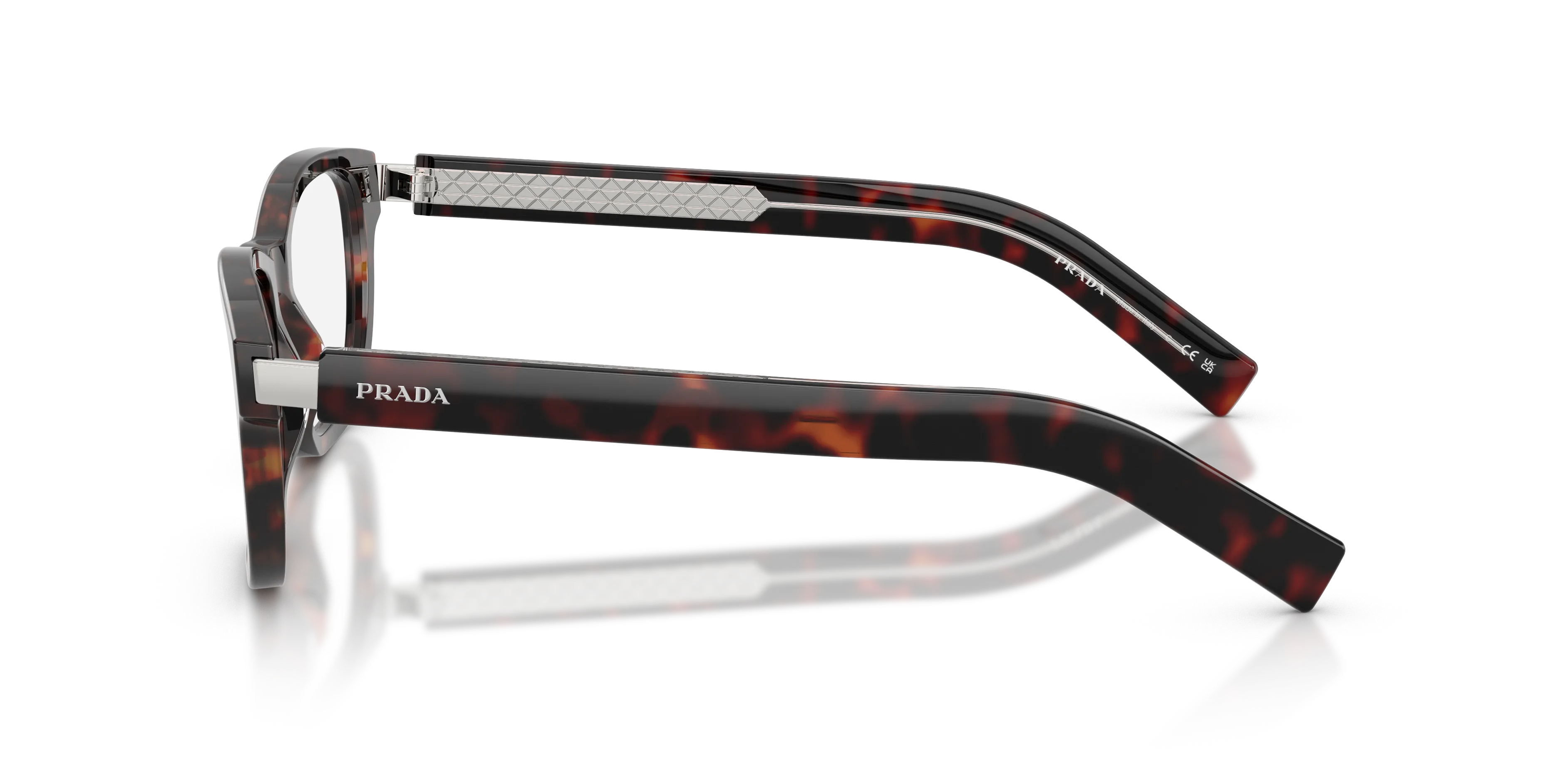 Prada PR D16V 17N1O1 Montature da vista Acetato Tartaruga Trasparente Squadrata Normale - immagine 4