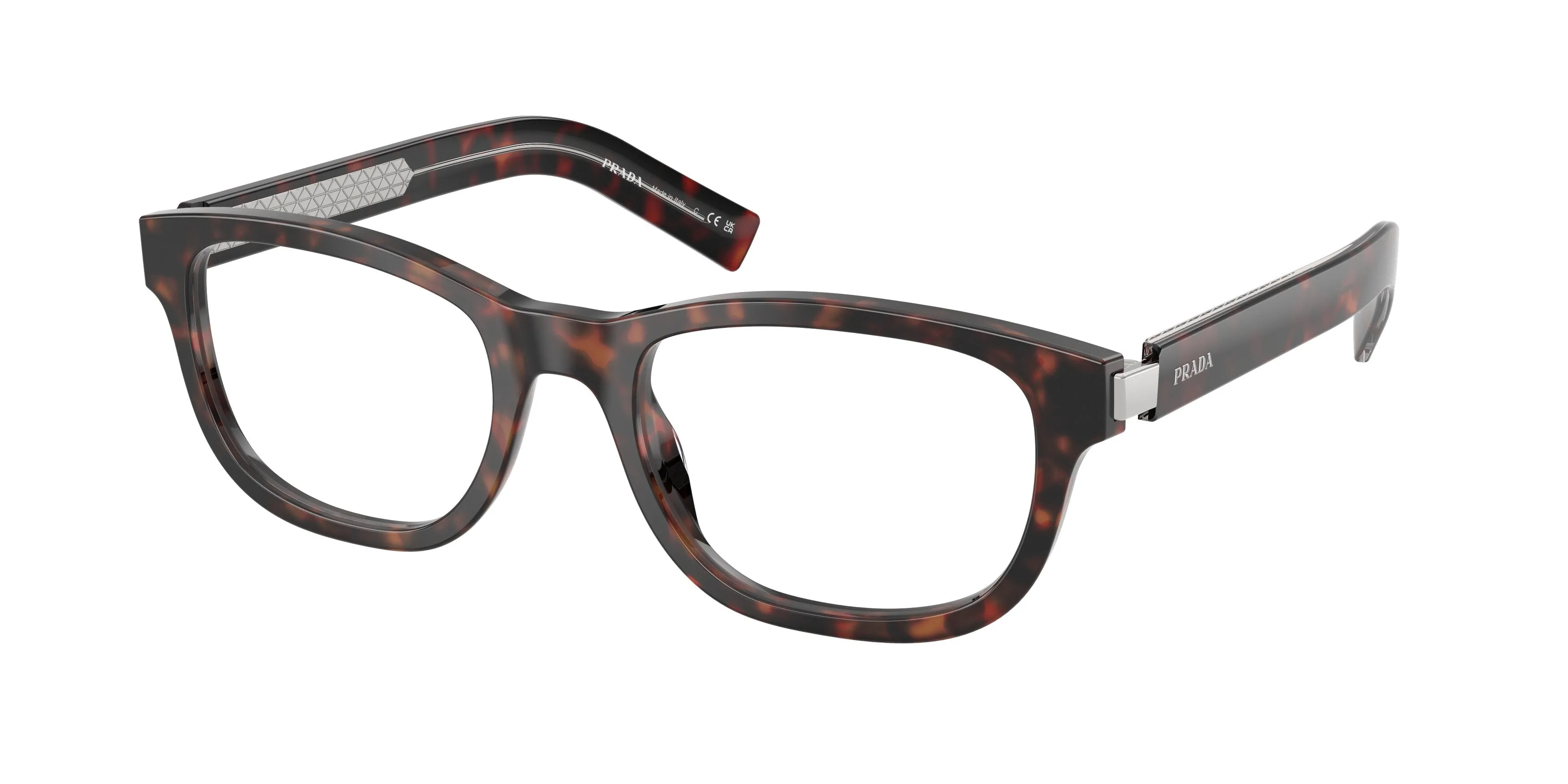 Prada PR D16V 17N1O1 Montature da vista Acetato Tartaruga Trasparente Squadrata Normale - immagine 1